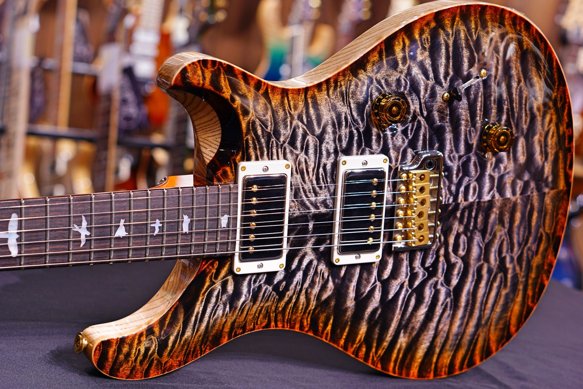 PRS Custom 24 burnt maple leaf Artist quilt Hiend Spec 19 291270 - HIENDGUITAR PRS GUITAR