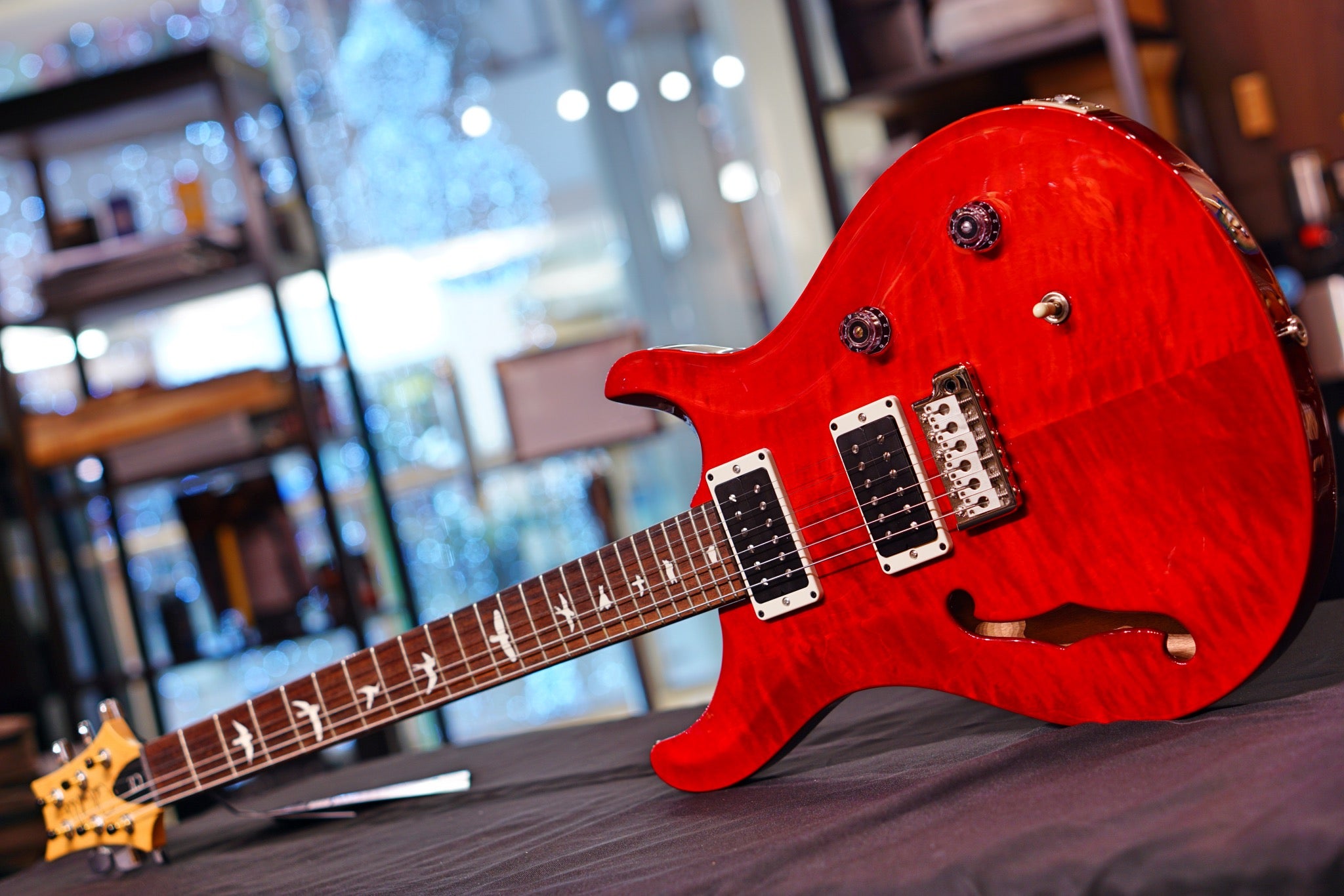 PRS CE24 Semi hollow scarlet red 0290687 - HIENDGUITAR PRS GUITAR