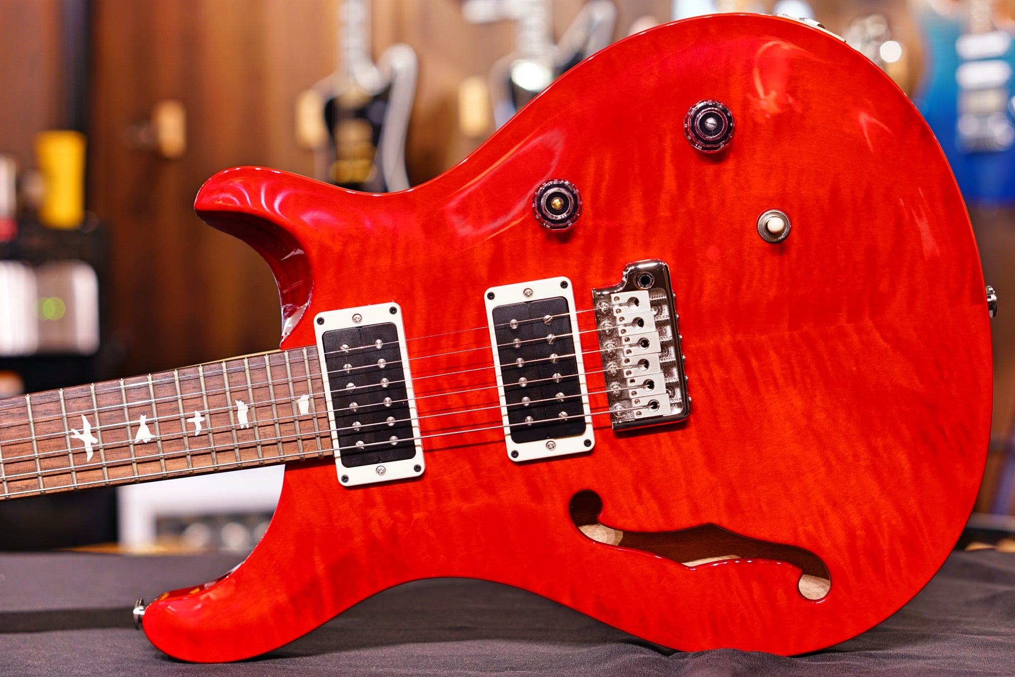 PRS CE24 Semi hollow scarlet red 0290687 - HIENDGUITAR PRS GUITAR