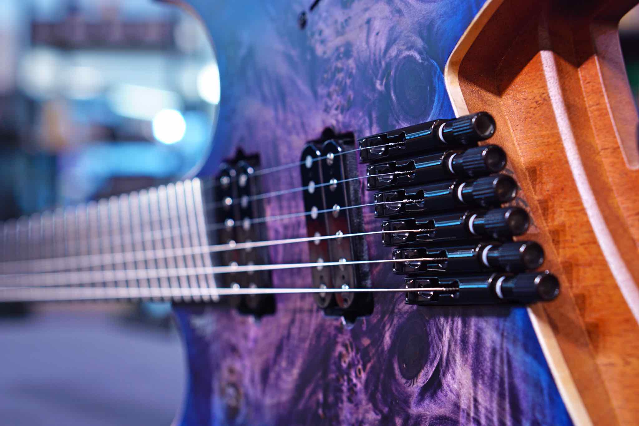 Mayones Hydra Elite VF 6 HF2108460 Trans dirty purple blue burst satine - HIENDGUITAR Mayones GUITAR