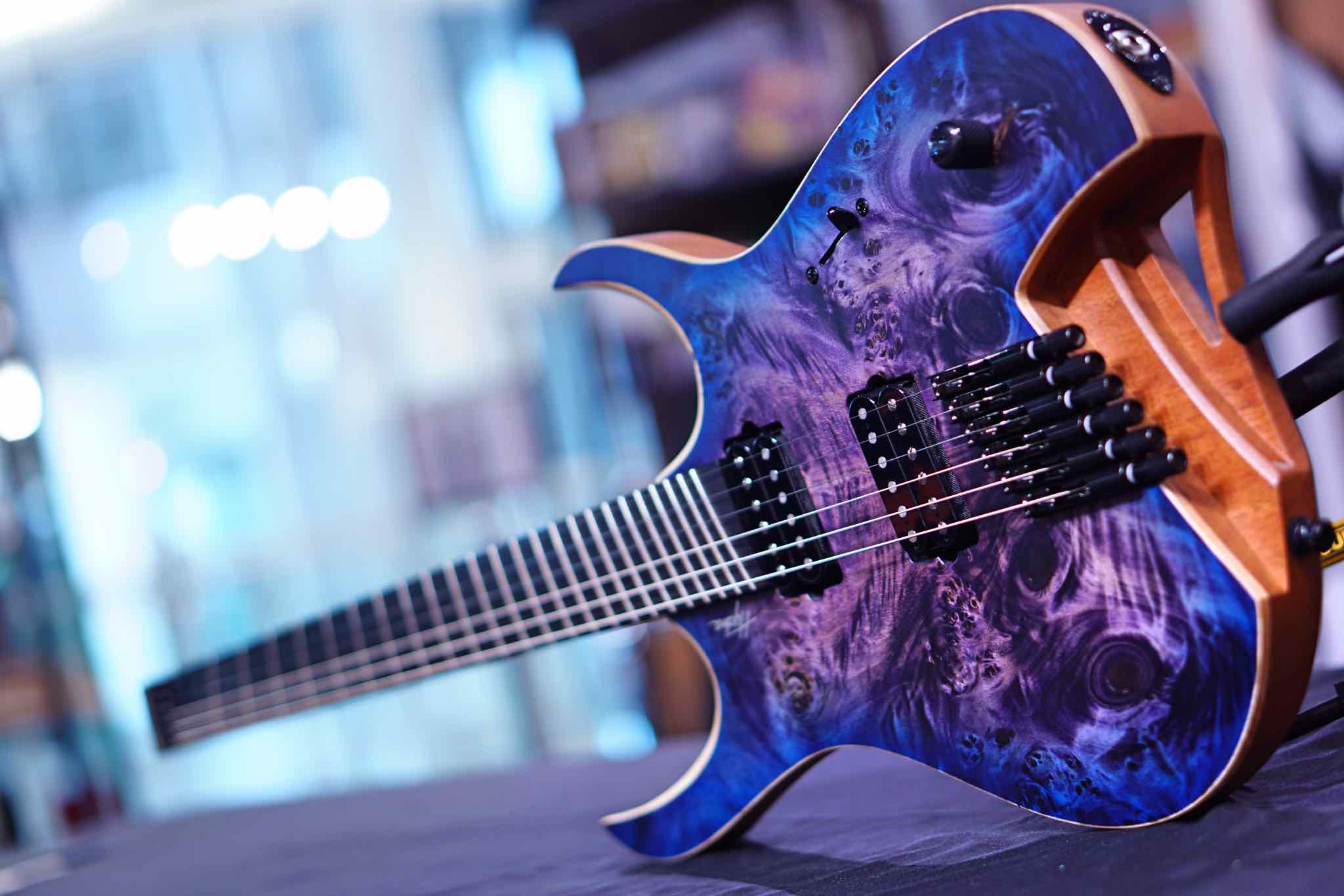Mayones Hydra Elite VF 6 HF2108460 Trans dirty purple blue burst satine - HIENDGUITAR Mayones GUITAR