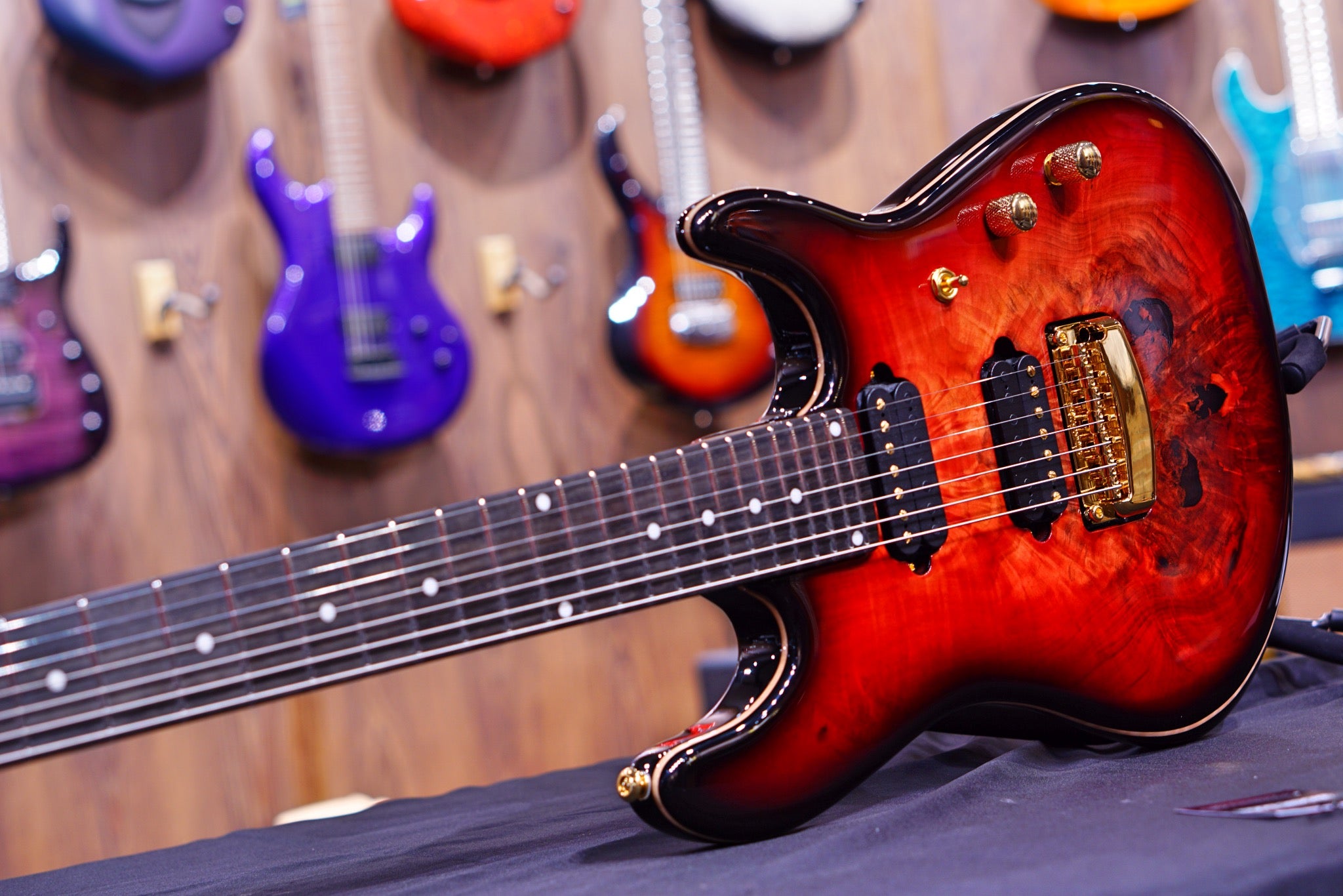 Ernie Ball Music man Cutlass HH Trem - 7 String - Jason Richardson - Rorschach Red - s06986 - HIENDGUITAR Musicman GUITAR