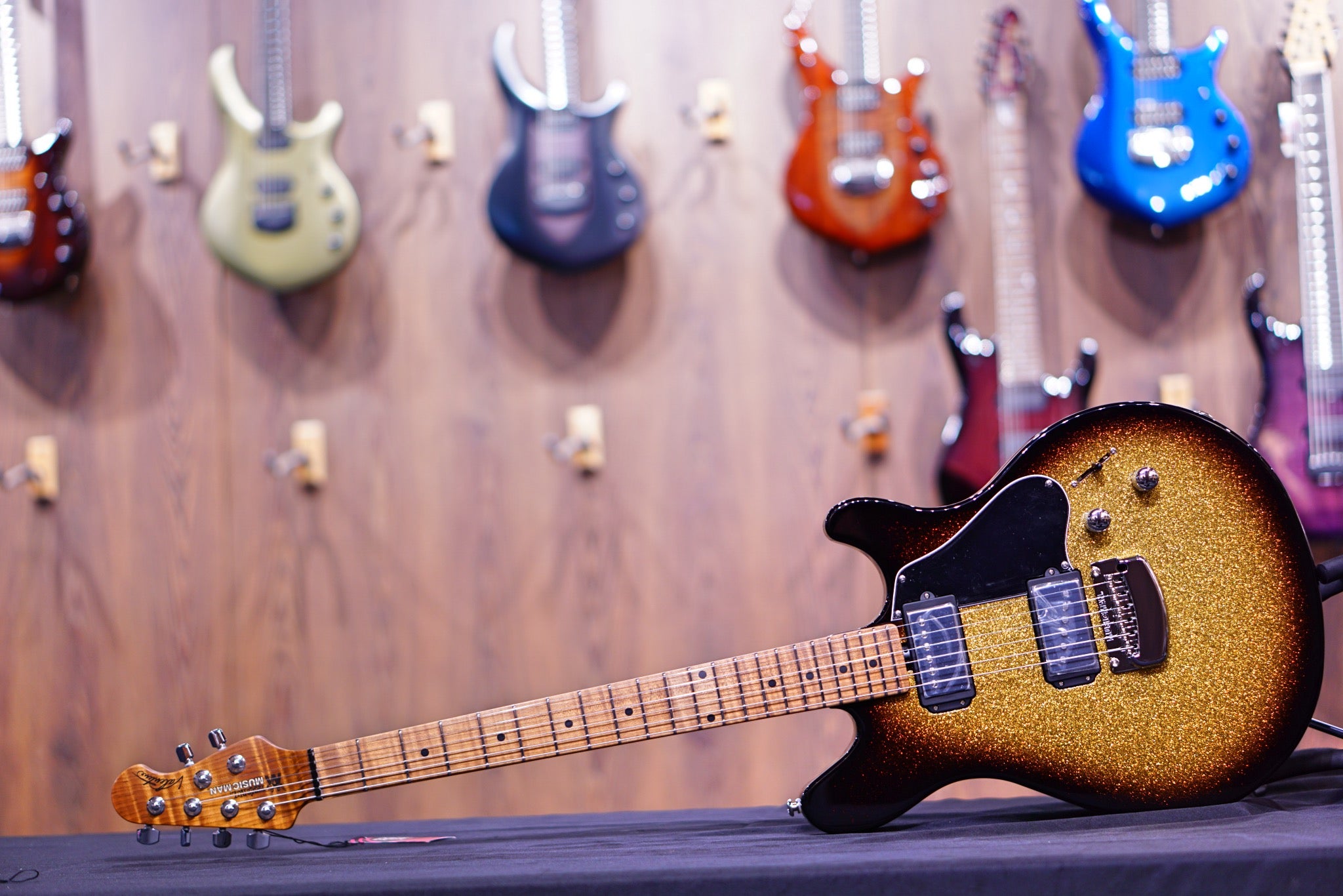 Ernie Ball Music Man Valentine Tremolo Electric Guitar - Tobacco Sparkle H00936 - HIENDGUITAR Musicman GUITAR