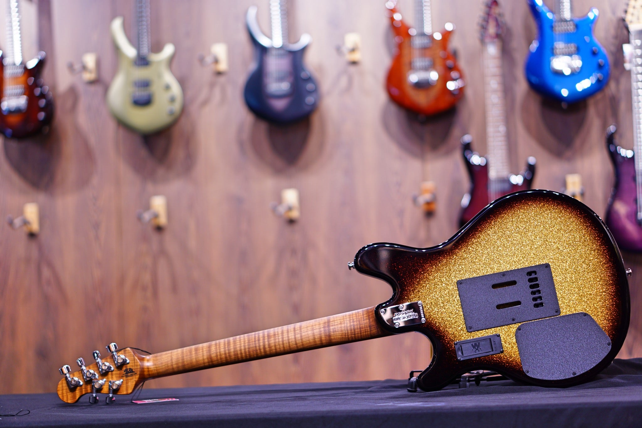 Ernie Ball Music Man Valentine Tremolo Electric Guitar - Tobacco Sparkle H00936 - HIENDGUITAR Musicman GUITAR