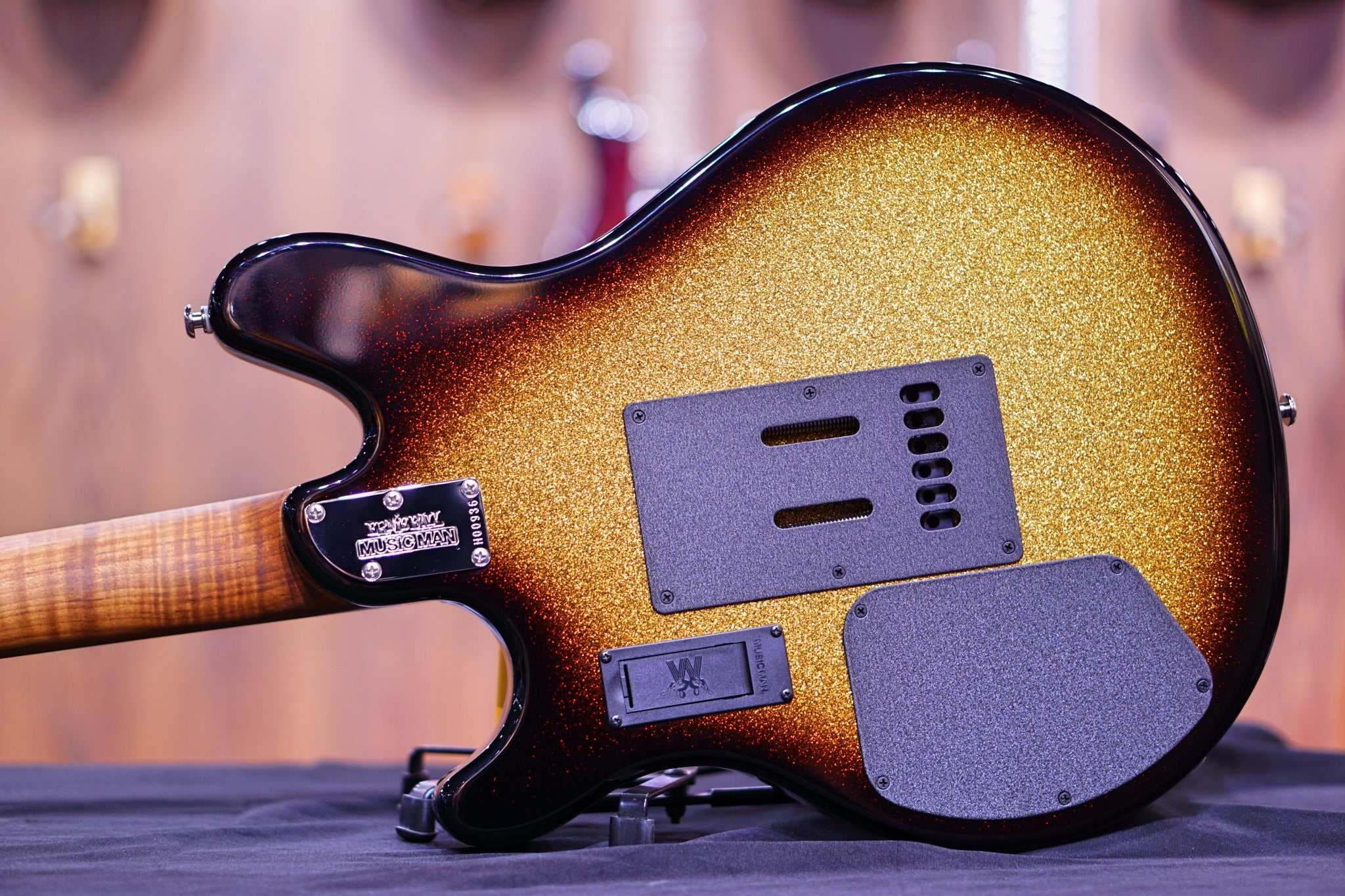 Ernie Ball Music Man Valentine Tremolo Electric Guitar - Tobacco Sparkle H00936 - HIENDGUITAR Musicman GUITAR