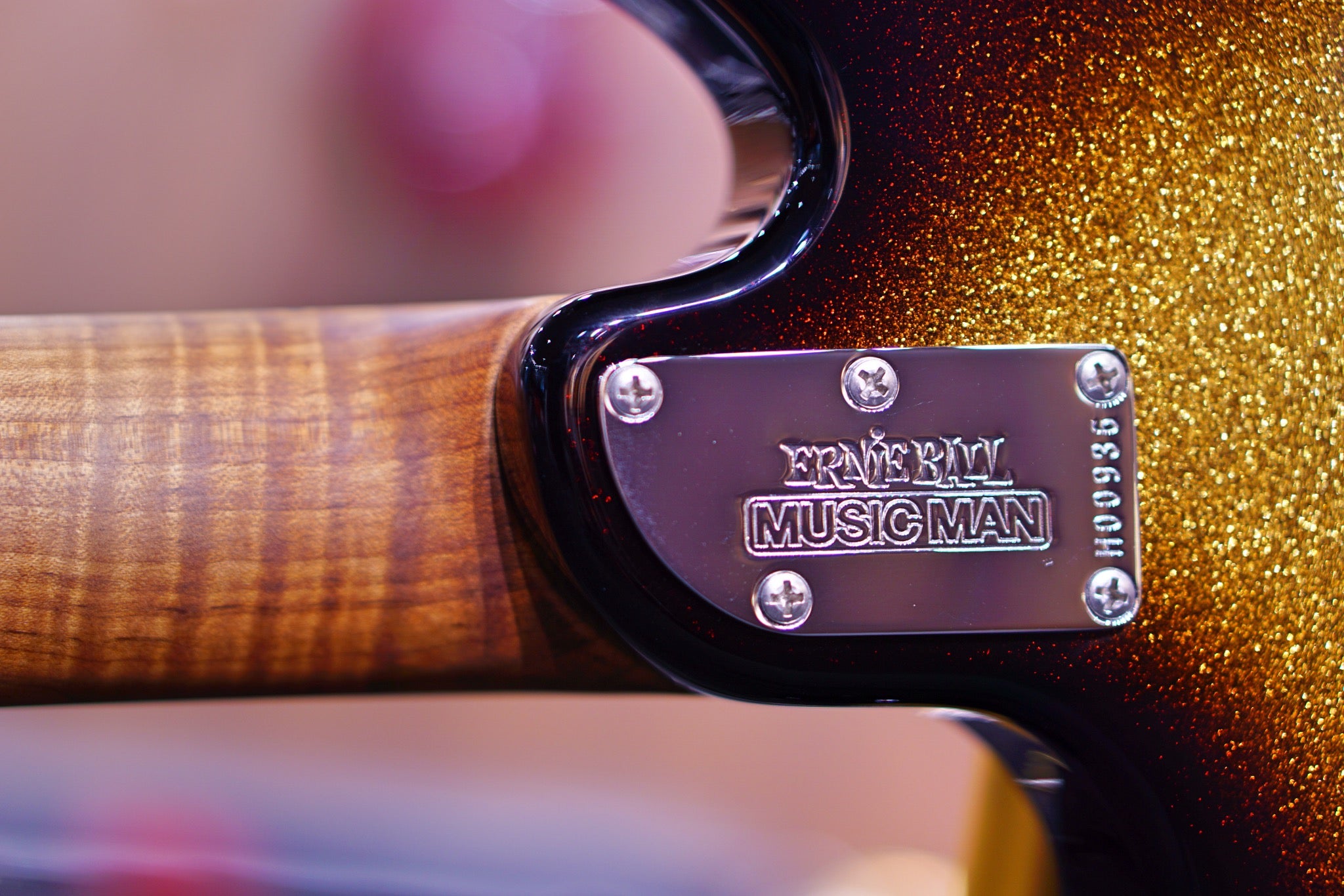 Ernie Ball Music Man Valentine Tremolo Electric Guitar - Tobacco Sparkle H00936 - HIENDGUITAR Musicman GUITAR