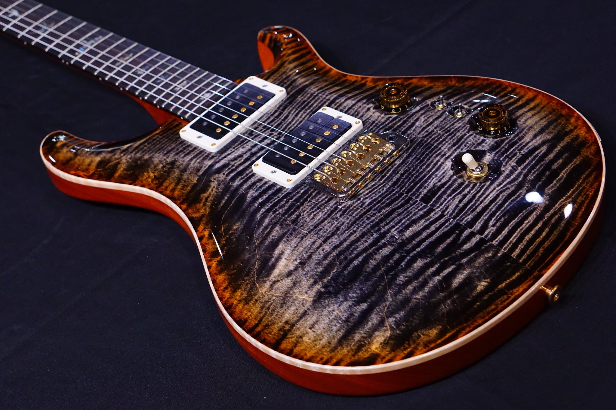 PRS 35th Anniversary Custom 24 - burn maple leaf 10top Thin Neck 0330039 - HIENDGUITAR PRS GUITAR