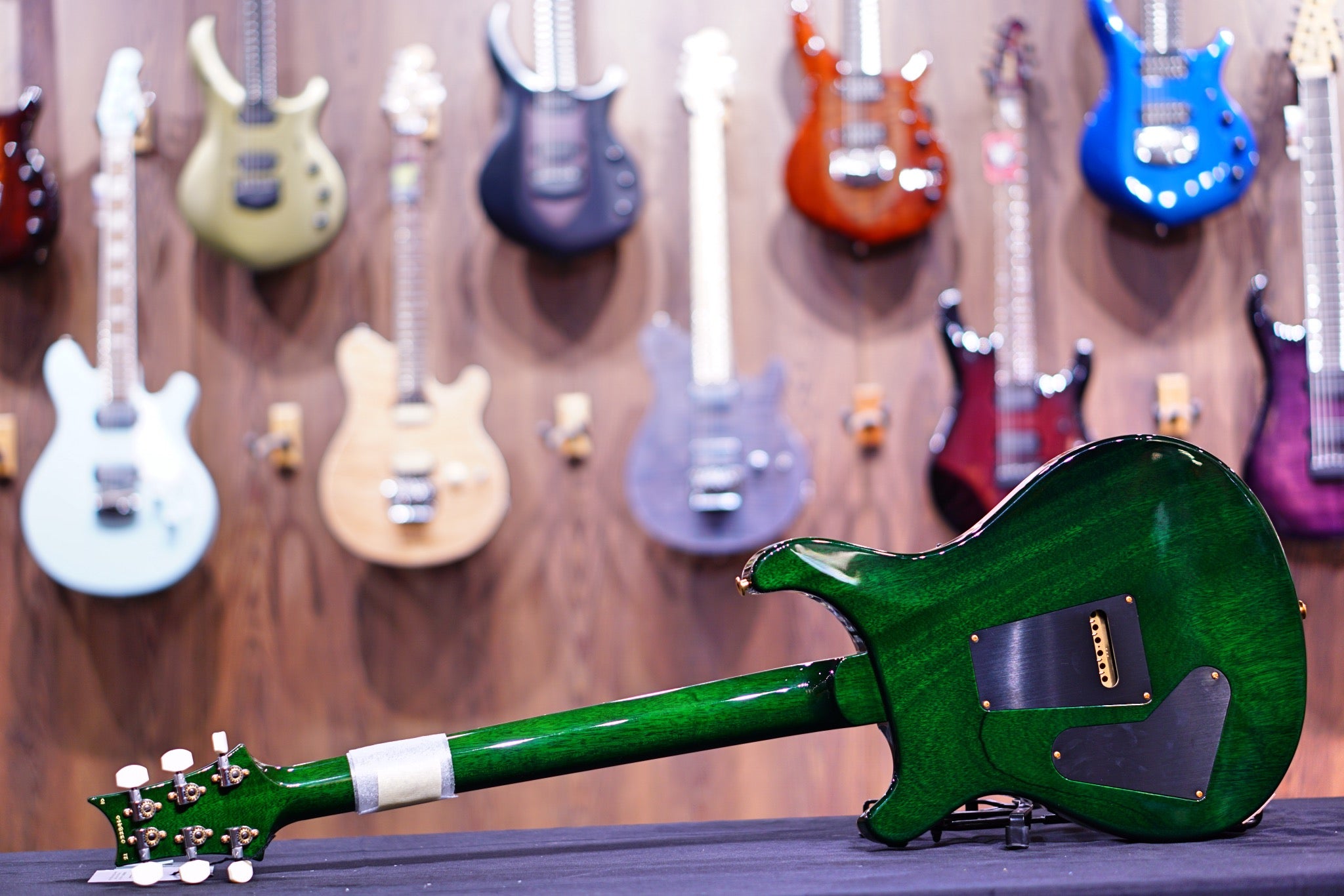 PRS 35th Anniversary Custom 24 - Obsidian Green Burst Hybrid 10top Regular Neck 0328960 - HIENDGUITAR PRS GUITAR