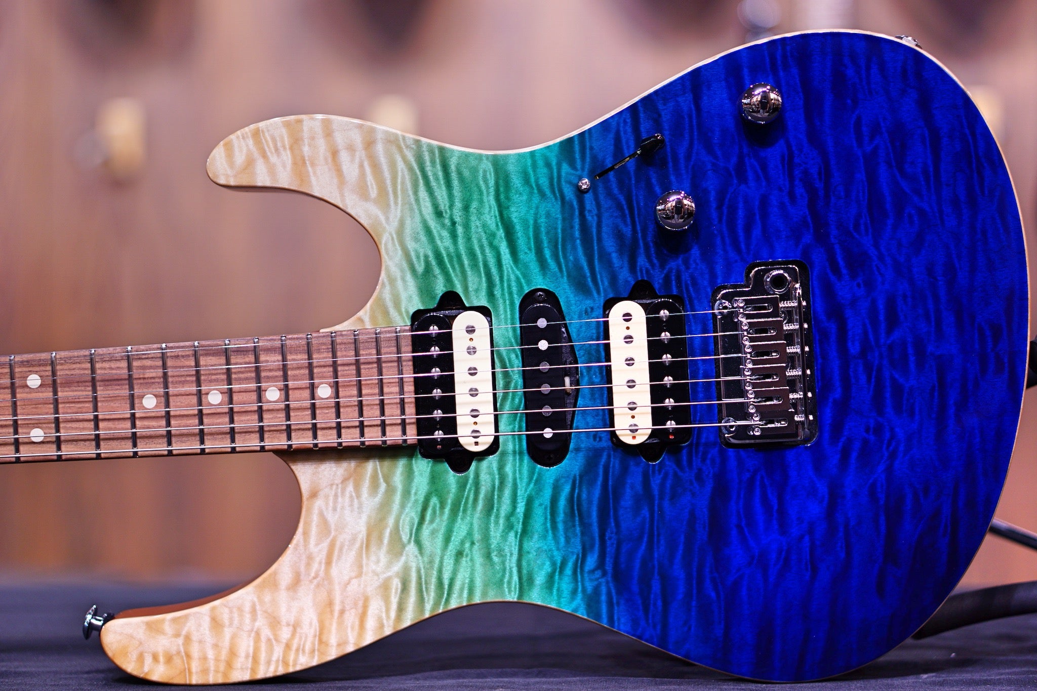 Suhr Modern custom Quilt run aqua blue gradient 64310 CWS (Custom wood selection) - HIENDGUITAR SUHR GUITAR