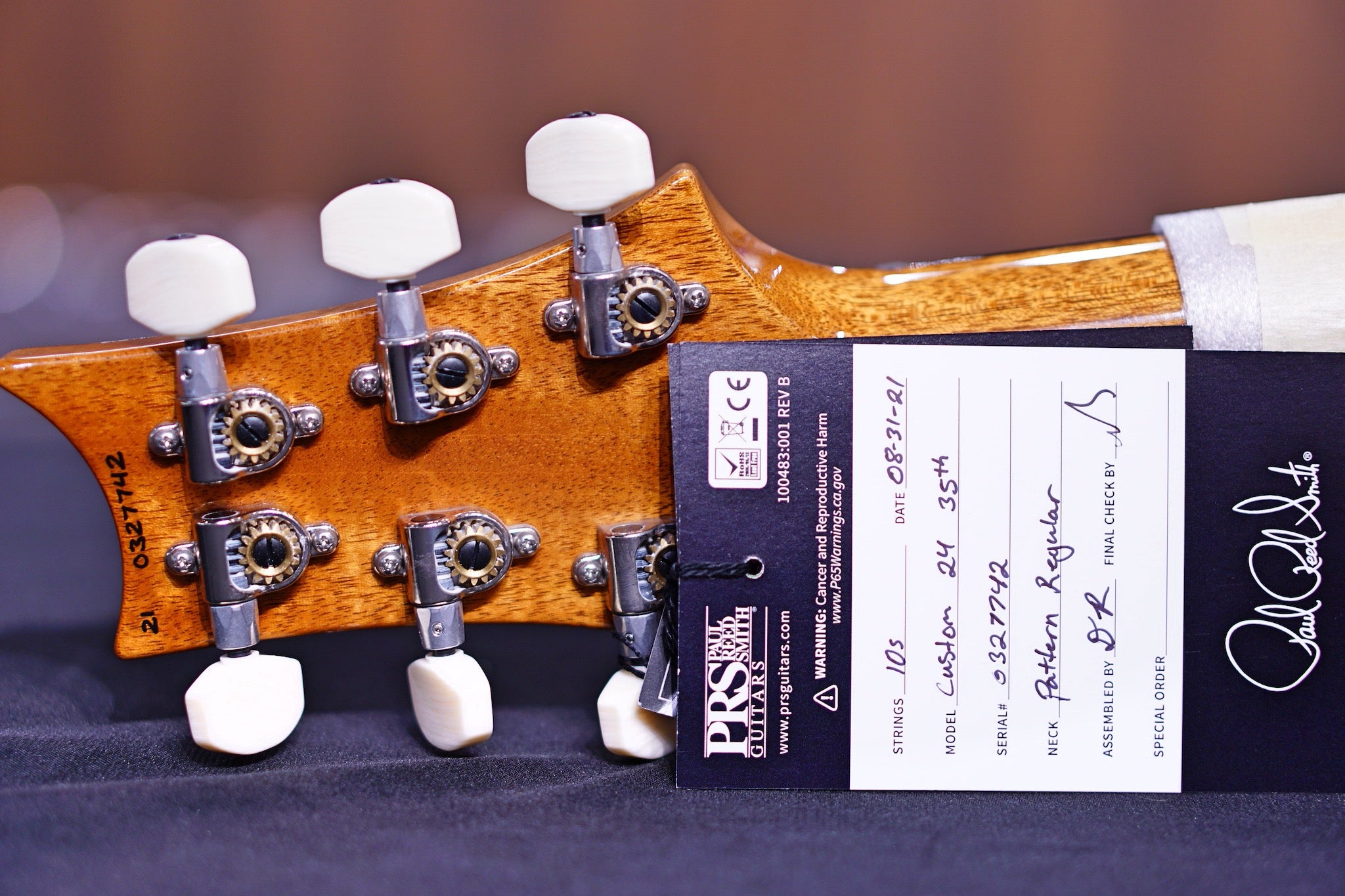 PRS 35th Anniversary Custom 24 - Gold Top with Pattern Regular Neck 0327742 - HIENDGUITAR PRS GUITAR