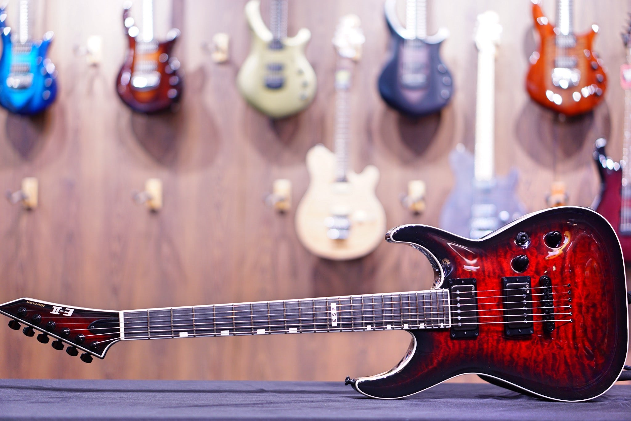 ESP E-II HORIZON FR-II/EMG SEE THRU BLACK CHERRY SUNBURST ES9873203 - HIENDGUITAR   E-II GUITAR