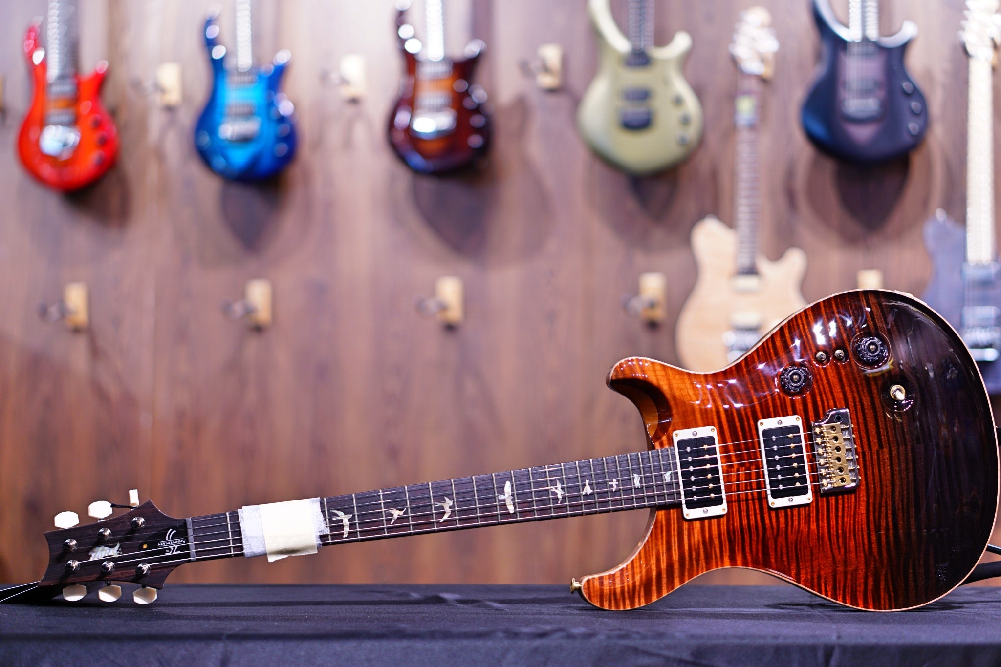 PRS 35th Anniversary Custom 24 - Fire Red / Gray Black Fade 10top Thin Neck 0329325 - HIENDGUITAR PRS GUITAR