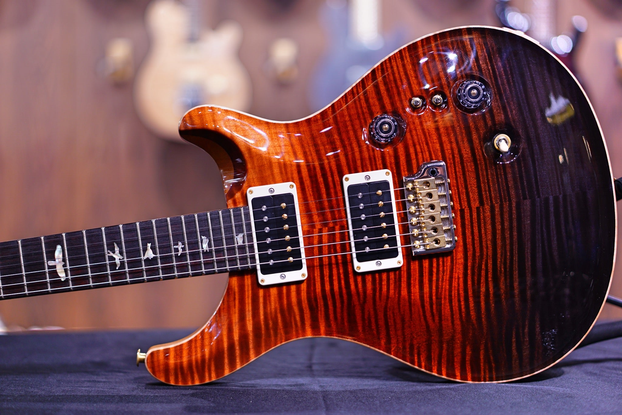 PRS 35th Anniversary Custom 24 - Fire Red / Gray Black Fade 10top Thin Neck 0329325 - HIENDGUITAR PRS GUITAR