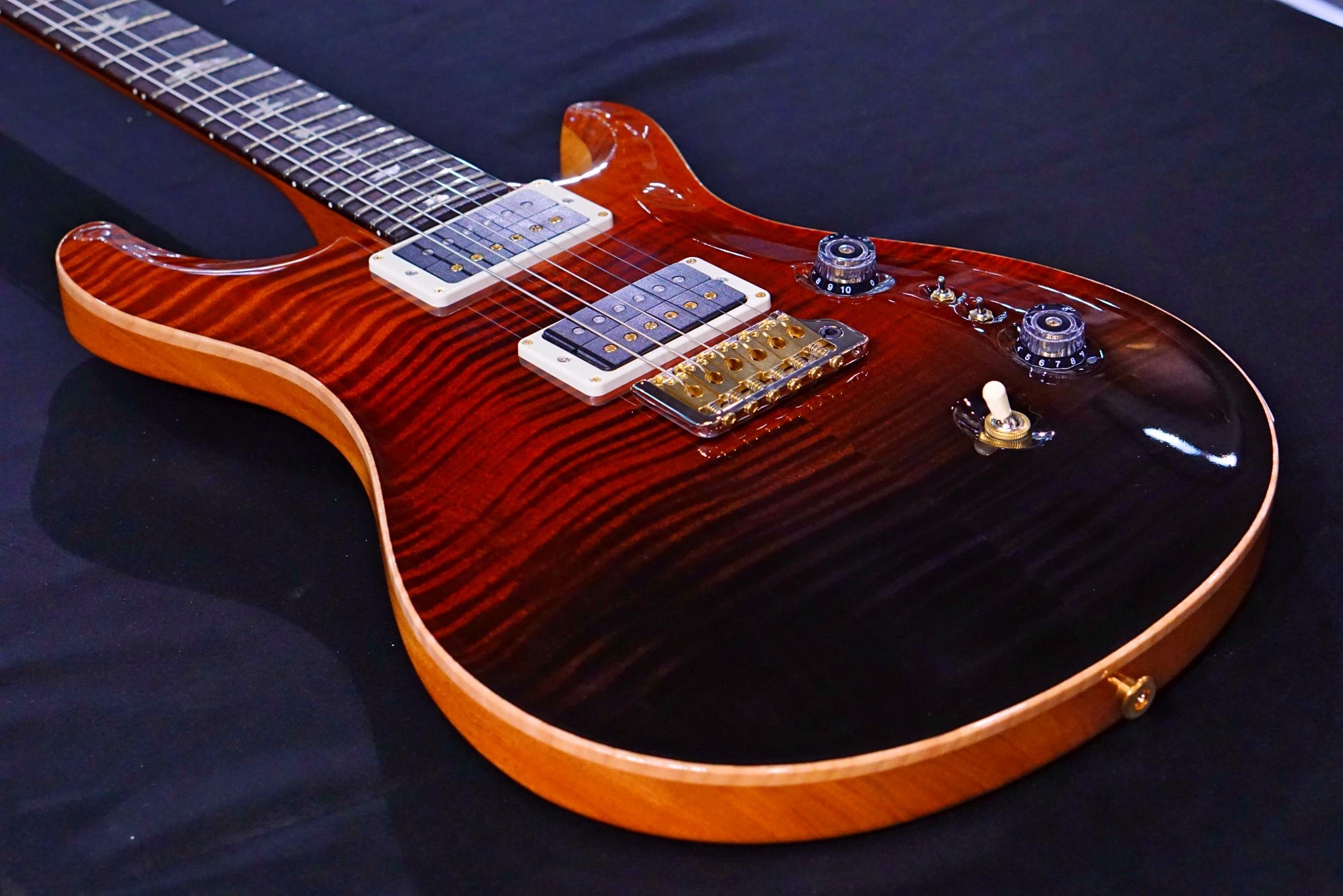 PRS 35th Anniversary Custom 24 - Fire Red / Gray Black Fade 10top Thin Neck 0329325 - HIENDGUITAR PRS GUITAR