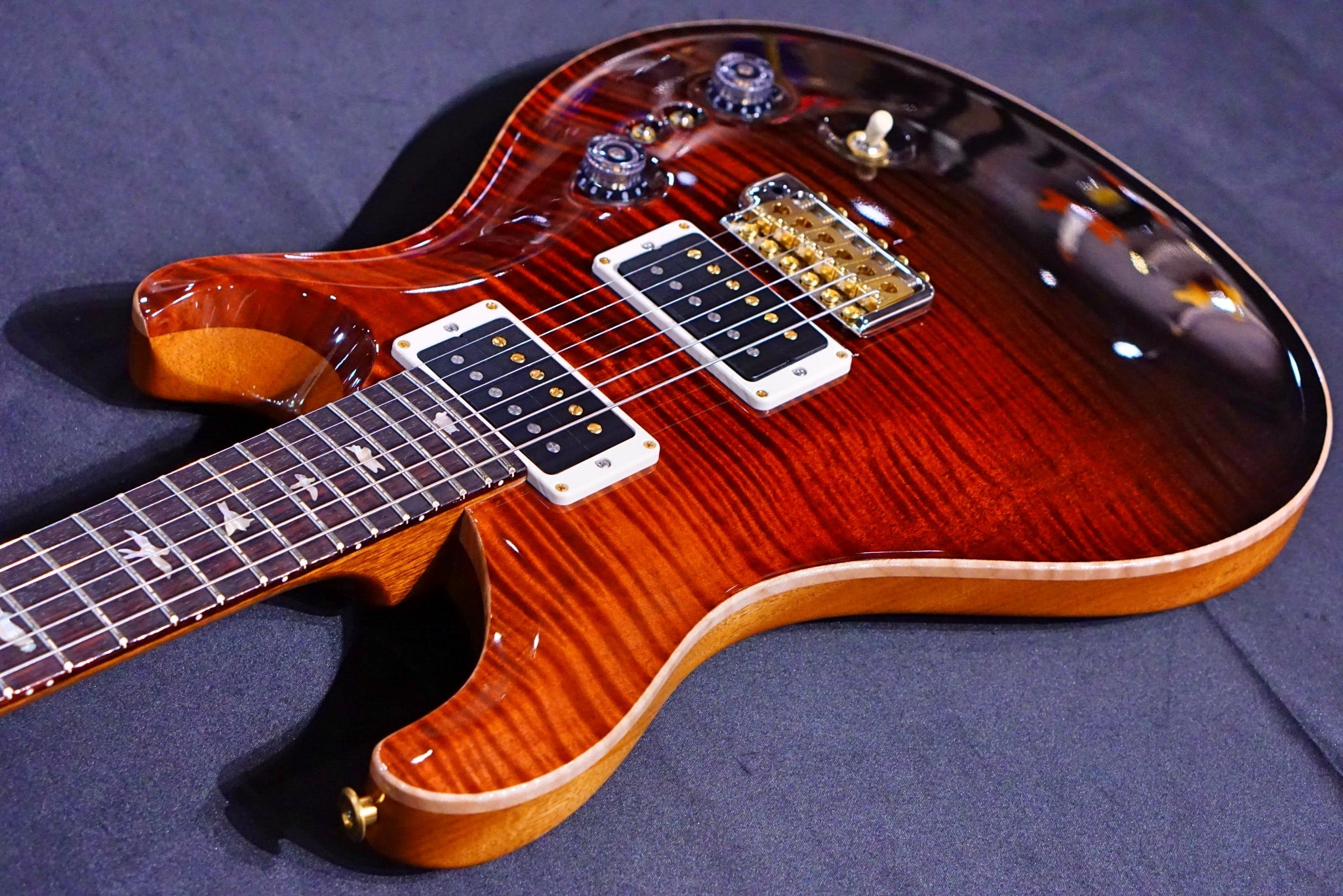 PRS 35th Anniversary Custom 24 - Fire Red / Gray Black Fade 10top Thin Neck 0329325 - HIENDGUITAR PRS GUITAR