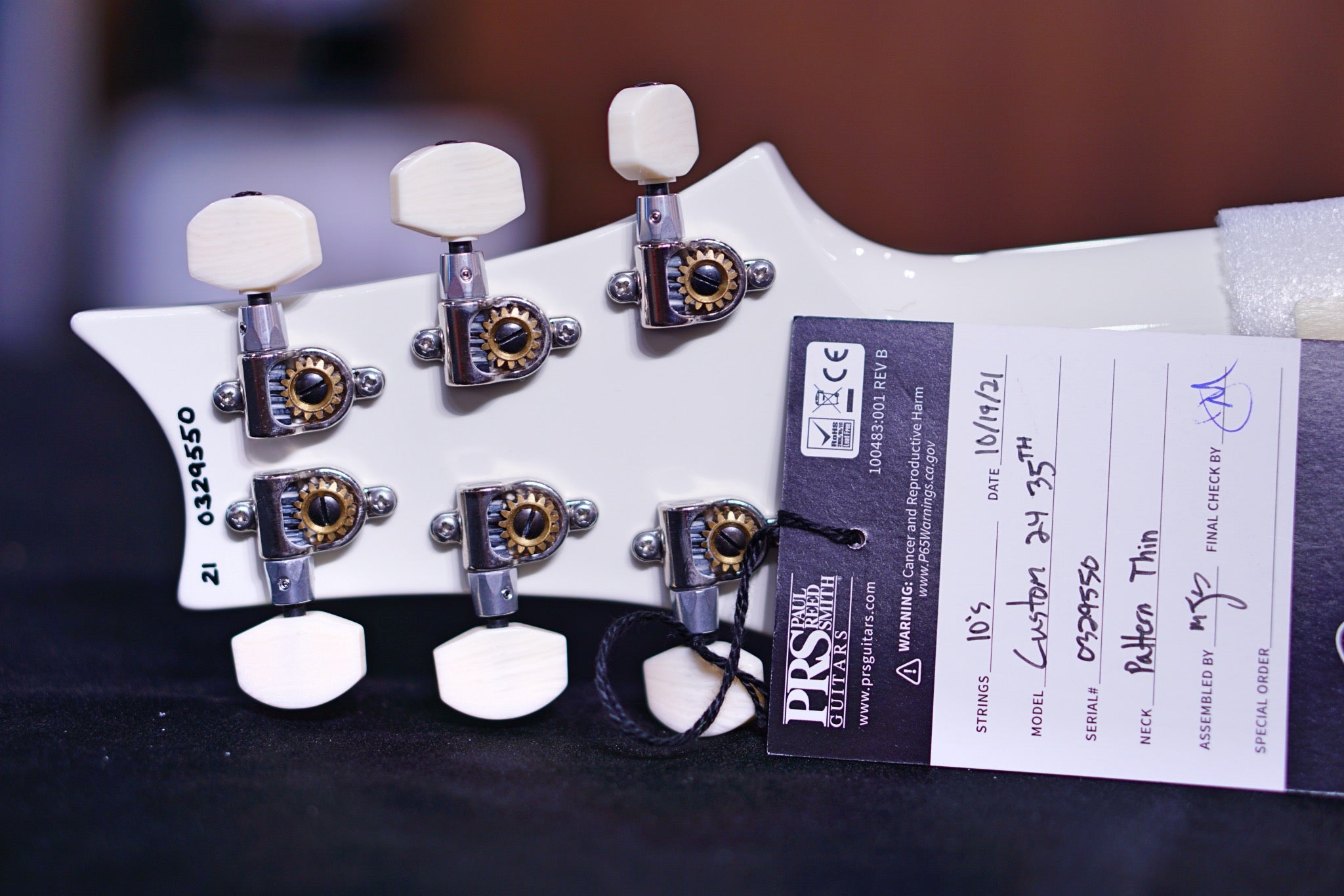 PRS 35th Anniversary Custom 24 - antique white with Pattern Thin Neck 0329550 - HIENDGUITAR PRS GUITAR