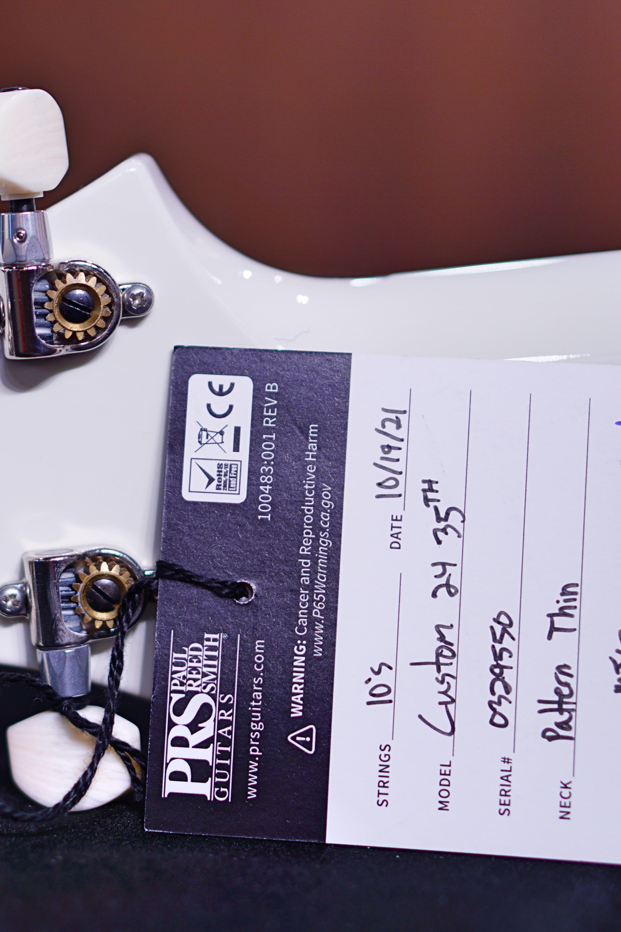 PRS 35th Anniversary Custom 24 - antique white with Pattern Thin Neck 0329550 - HIENDGUITAR PRS GUITAR