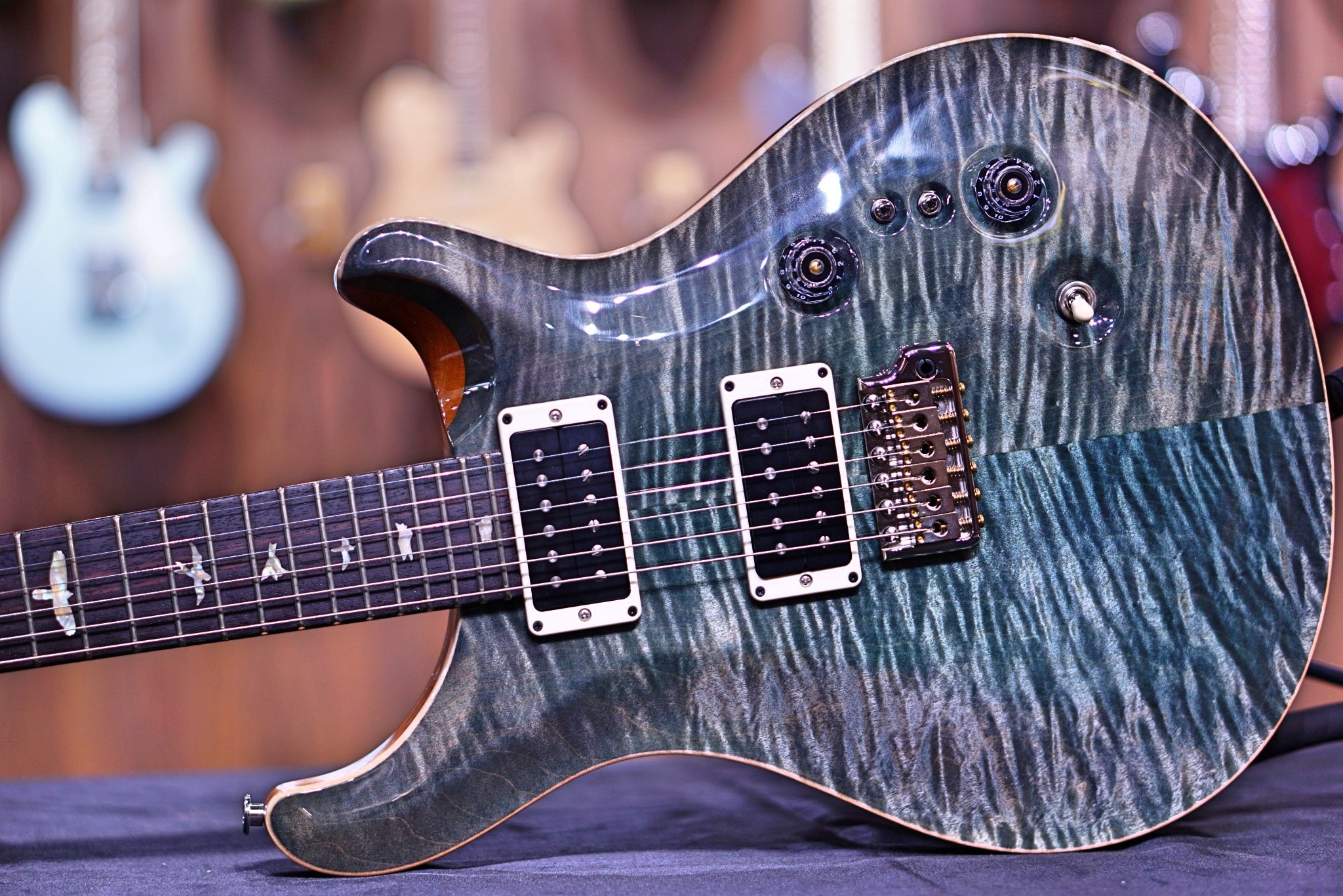 PRS 35th Anniversary Custom 24 - trampas green with Pattern Regular Neck 0328981 - HIENDGUITAR PRS GUITAR
