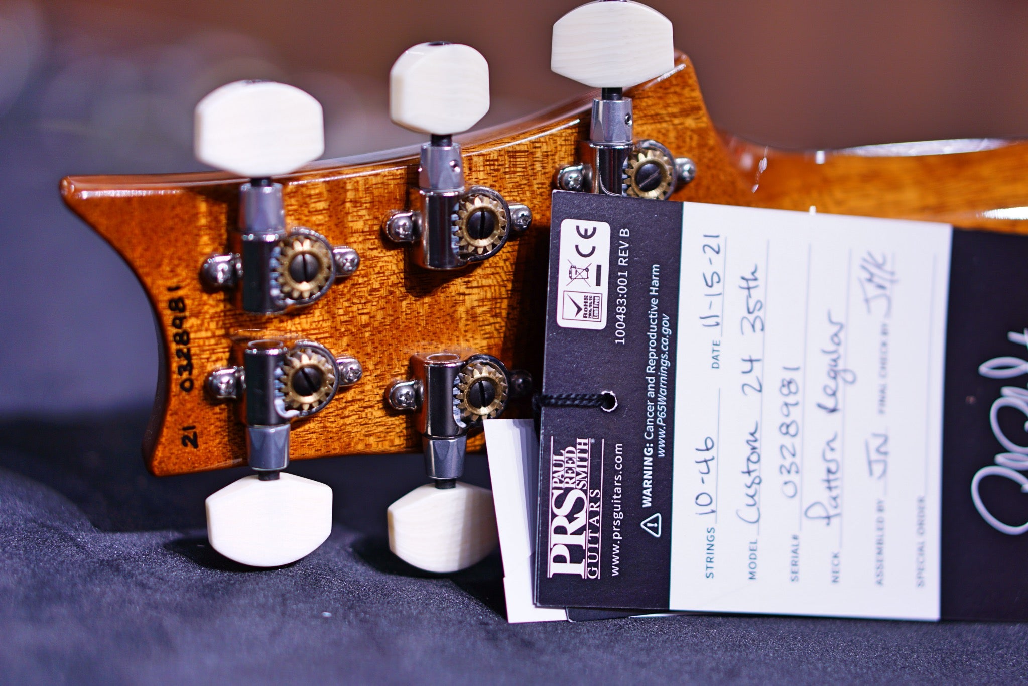 PRS 35th Anniversary Custom 24 - trampas green with Pattern Regular Neck 0328981 - HIENDGUITAR PRS GUITAR