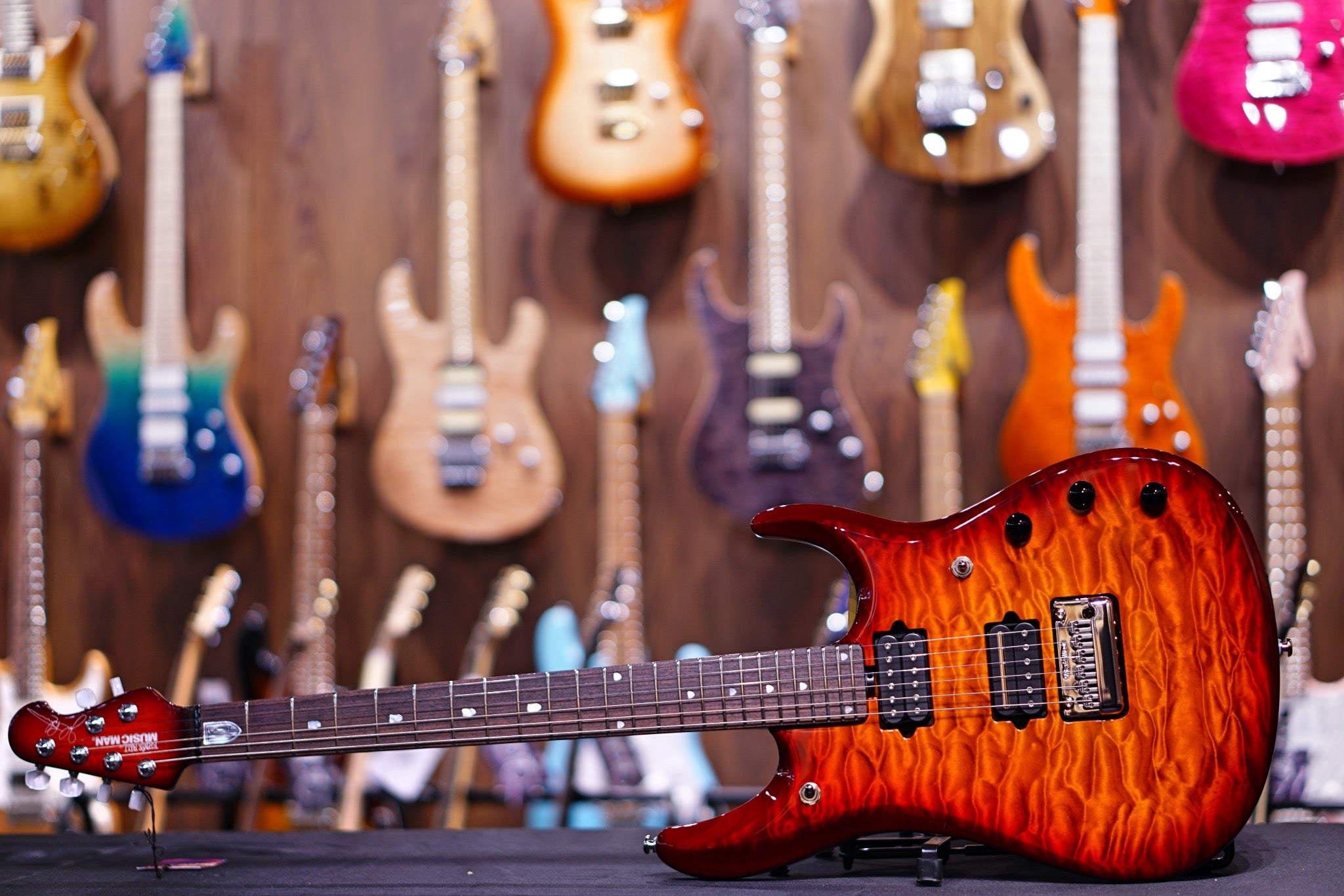 Ernie Ball Music Man John Petrucci JP6 - Dragon Blood Quilt G98456 - HIENDGUITAR Musicman GUITAR