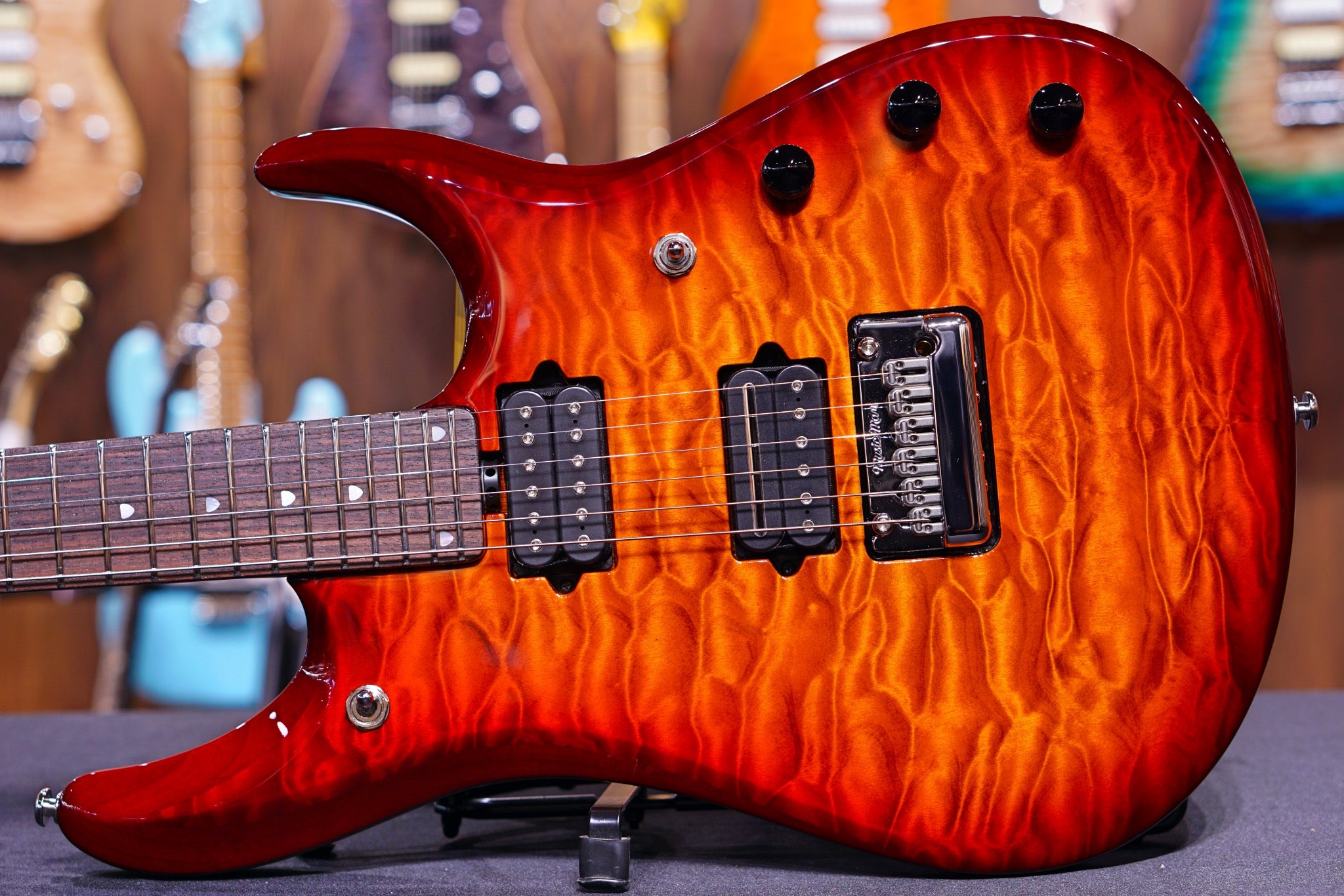 Ernie Ball Music Man John Petrucci JP6 - Dragon Blood Quilt G98456 - HIENDGUITAR Musicman GUITAR