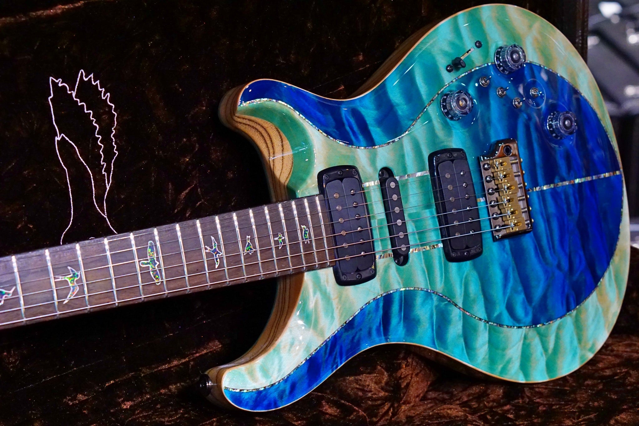 PRS Private stock Modern Eagle V PS#9248 Custom blue fade - HIENDGUITAR prs GUITAR