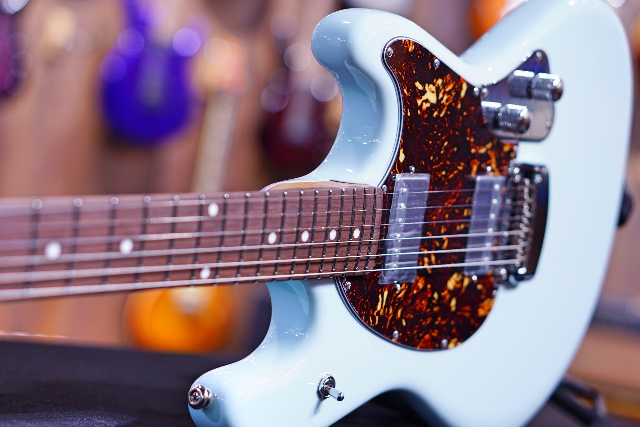 Ernie Ball Music Man StingRay RS Electric Guitar - Powder Blue H00587 - HIENDGUITAR Musicman GUITAR