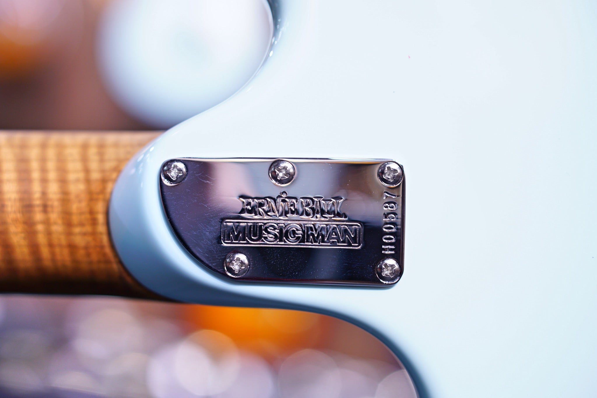 Ernie Ball Music Man StingRay RS Electric Guitar - Powder Blue H00587 - HIENDGUITAR Musicman GUITAR