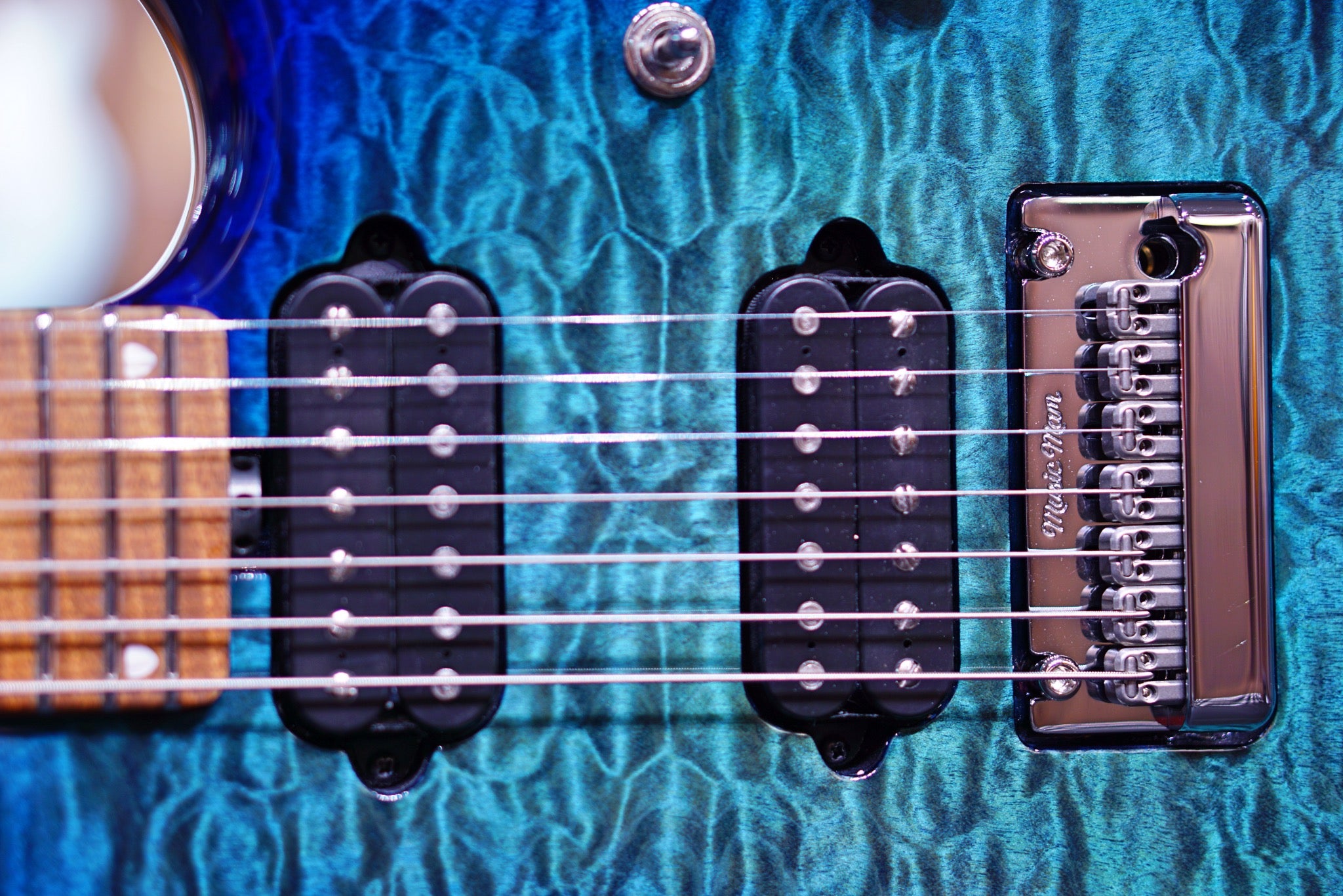 Ernie Ball Music Man JP15 7 Electric Guitar - Cerulean Paradise Quilt F94598 - HIENDGUITAR Musicman GUITAR