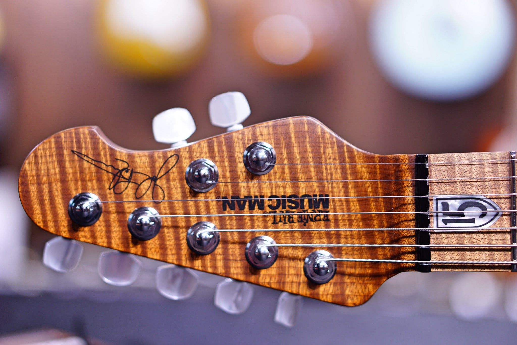 Ernie Ball Music Man JP15 7 Electric Guitar - Cerulean Paradise Quilt F94598 - HIENDGUITAR Musicman GUITAR