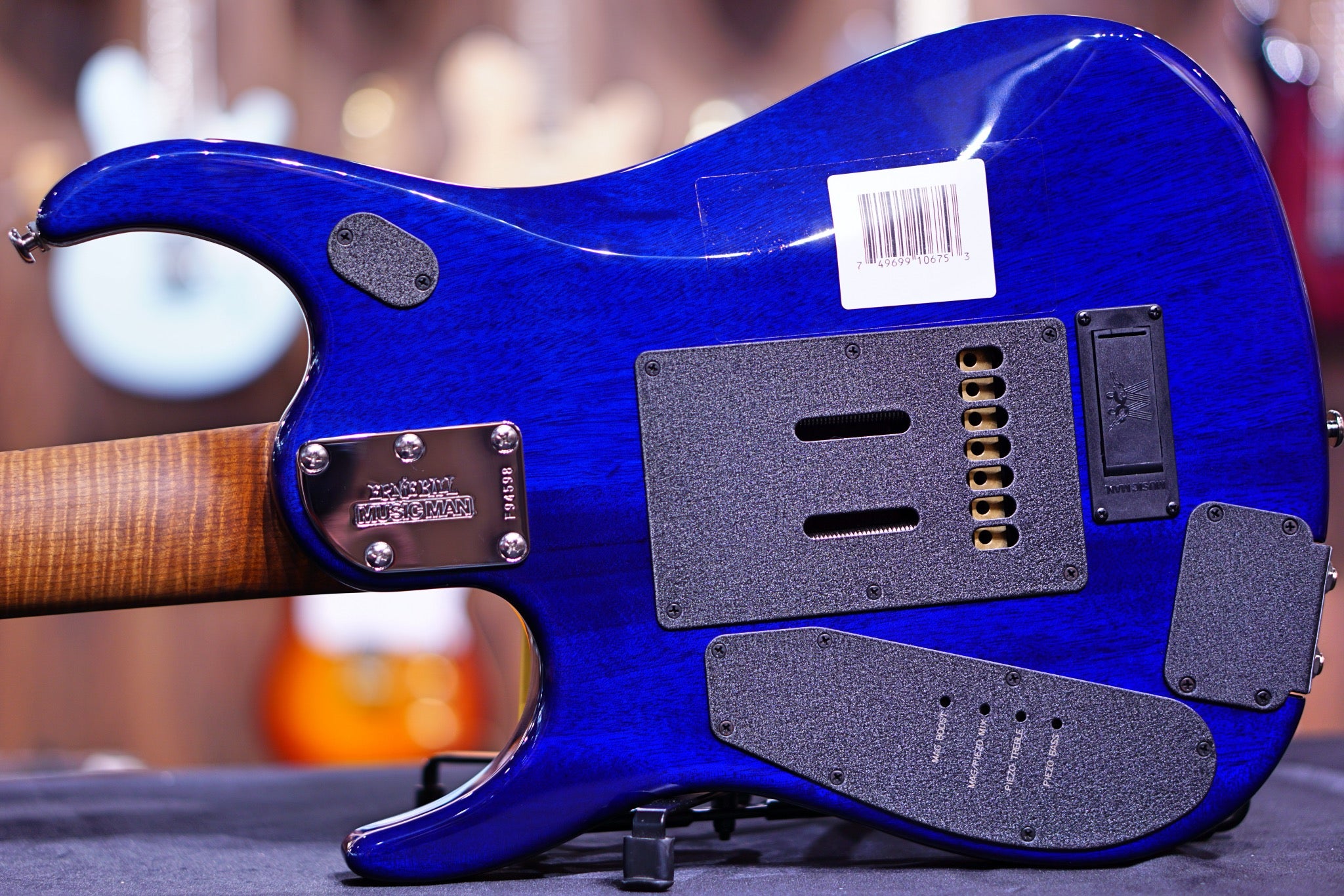 Ernie Ball Music Man JP15 7 Electric Guitar - Cerulean Paradise Quilt F94598 - HIENDGUITAR Musicman GUITAR