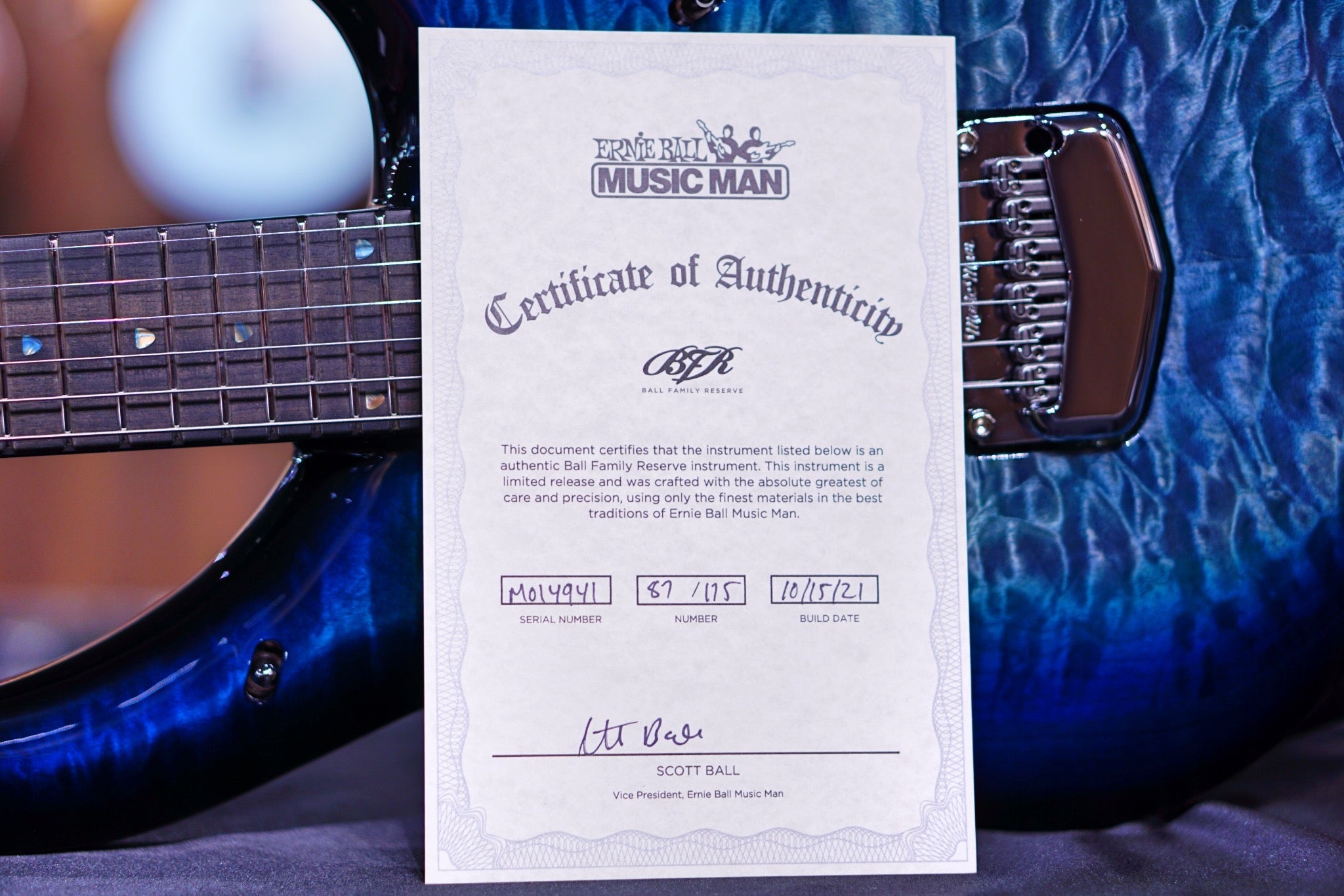 Ernie Ball Music Man John Petrucci Majesty Electric Guitar - Hydrospace with Ebony Fingerboard M014941 - HIENDGUITAR Musicman GUITAR