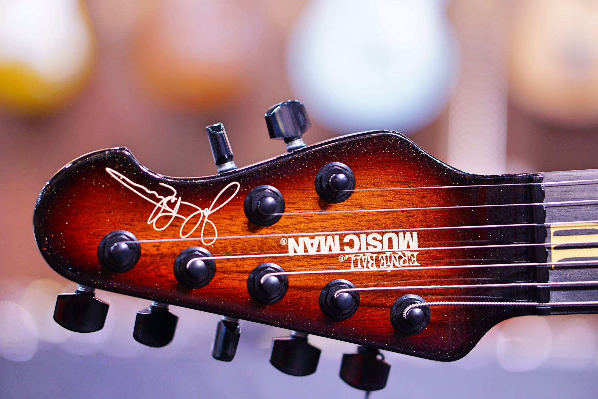 Ernie Ball Music Man JP7 20th Anniversary Honey Butter Burst John Petrucci f96474 - HIENDGUITAR Musicman GUITAR