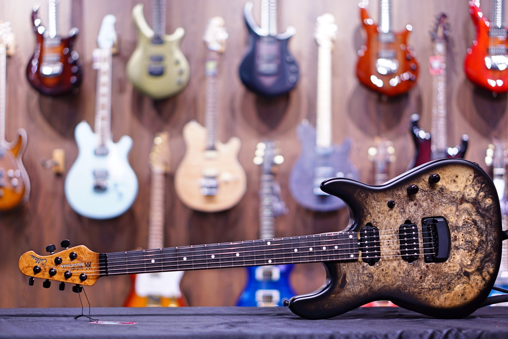 Ernie Ball Music man Cutlass HH Trem - 6 String - Jason Richardson - Burl Top s07245 - HIENDGUITAR Musicman GUITAR