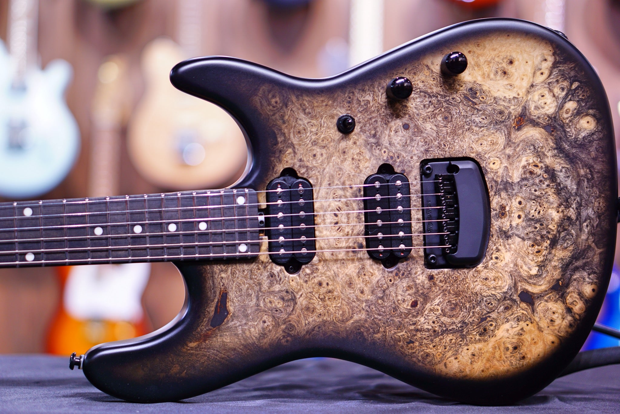 Ernie Ball Music man Cutlass HH Trem - 6 String - Jason Richardson - Burl Top s07245 - HIENDGUITAR Musicman GUITAR