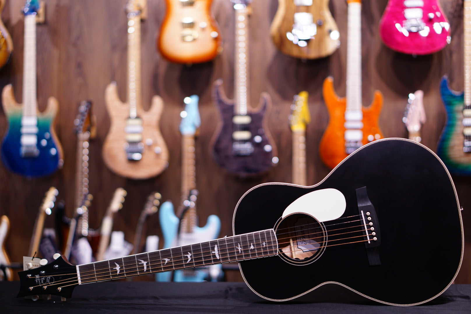 PRS Acoustic SE Parlor Black Satin Top - HIENDGUITAR PRS SE GUITAR