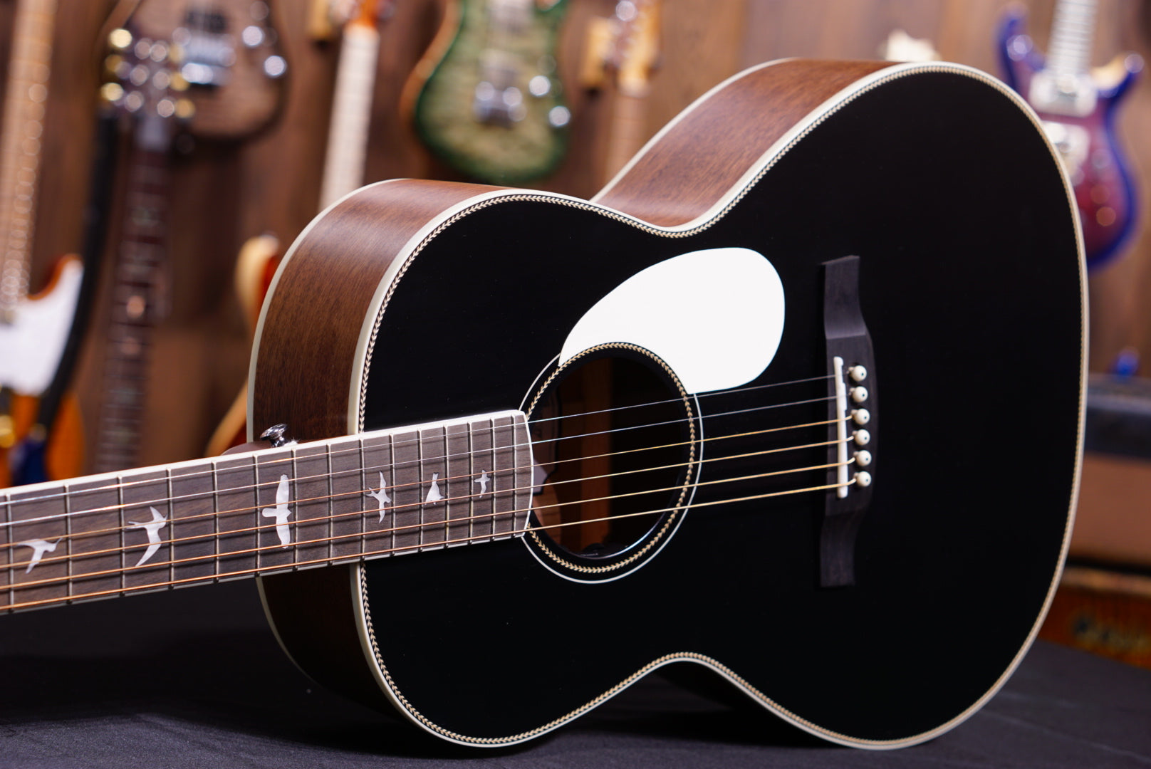 PRS Acoustic SE Parlor Black Satin Top - HIENDGUITAR PRS SE GUITAR