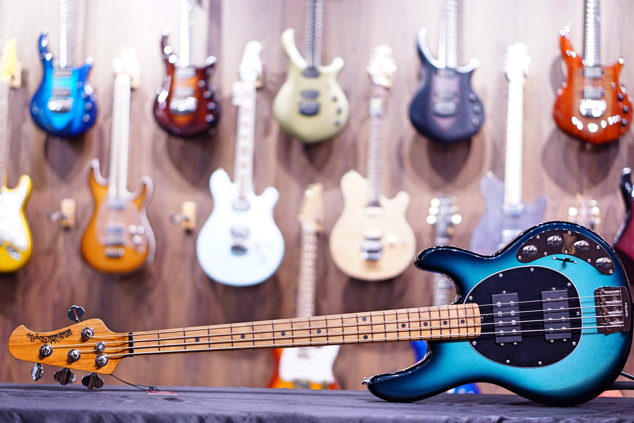 Ernie Ball Music Man StingRay Special 4 HH Bass Guitar - Frost Green Pearl F95748 - HIENDGUITAR Musicman bass