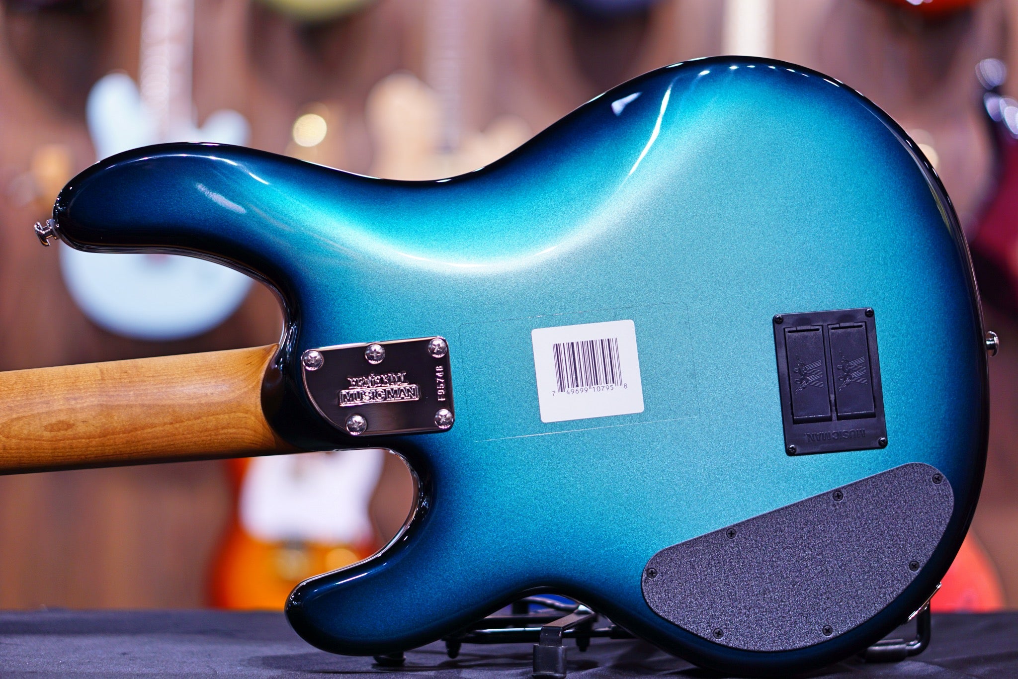 Ernie Ball Music Man StingRay Special 4 HH Bass Guitar - Frost Green Pearl F95748 - HIENDGUITAR Musicman bass