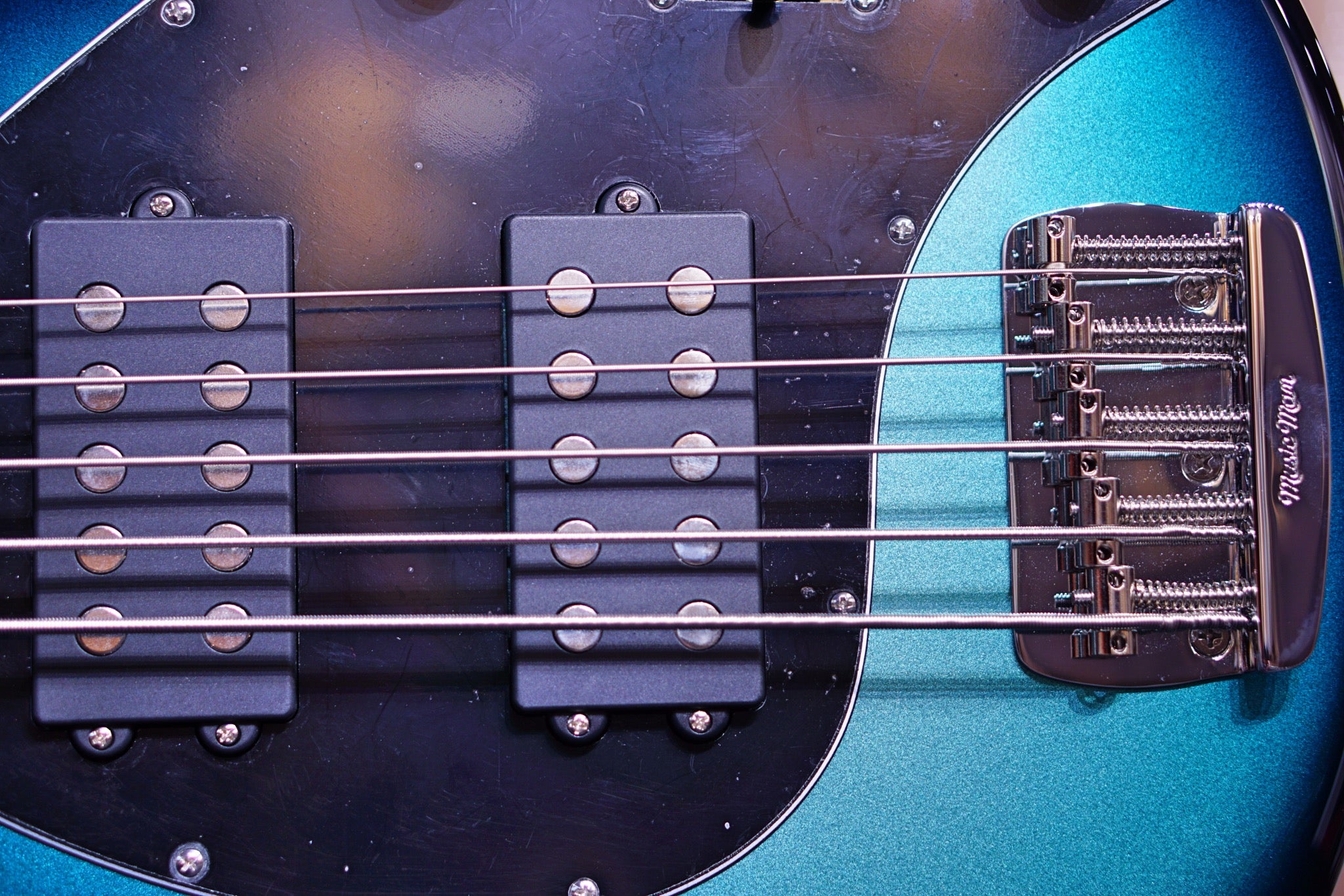 Ernie Ball Music Man StingRay Special 5 HH Bass Guitar - Frost Green Pearl F96059 - HIENDGUITAR Musicman bass