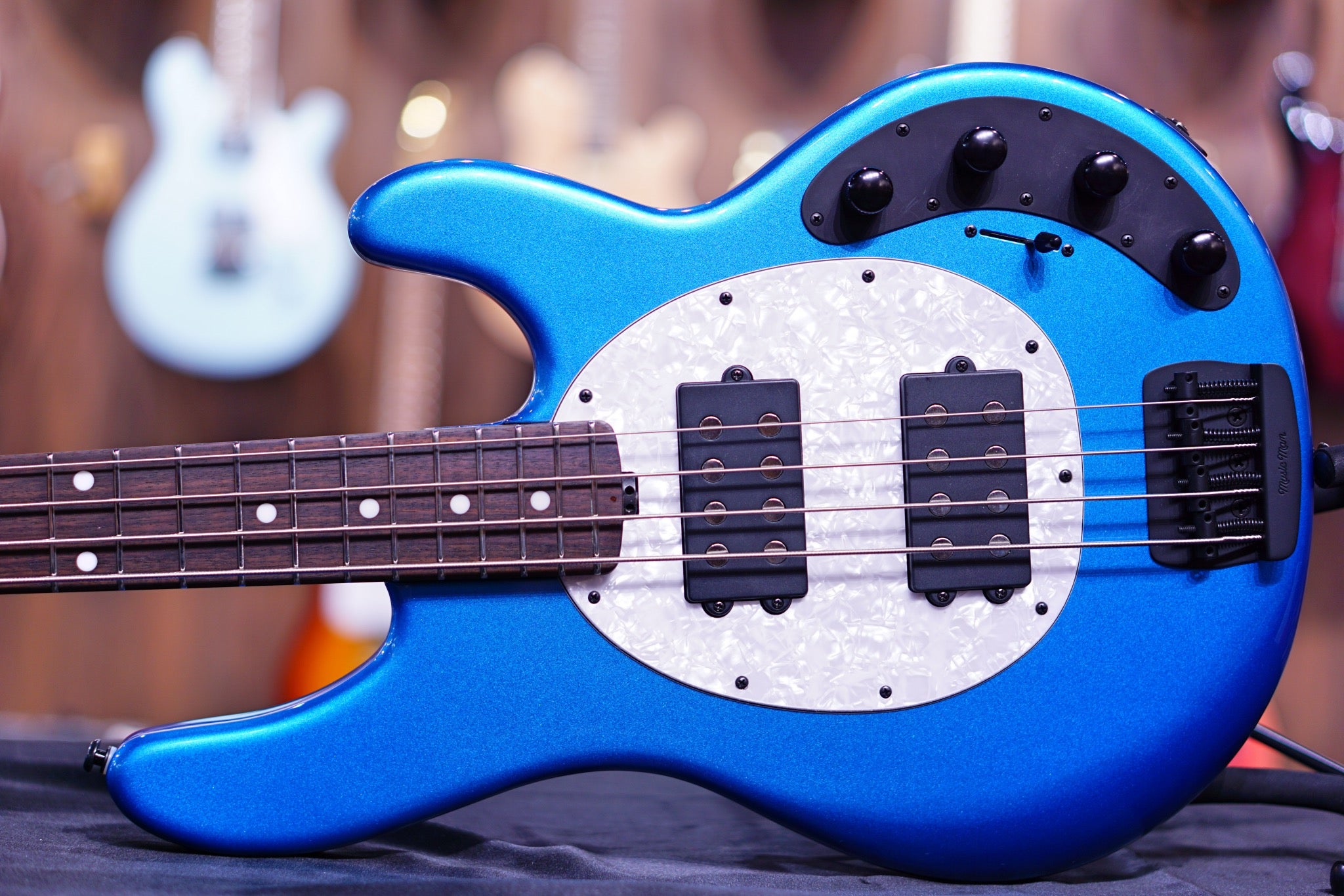 Ernie Ball Music Man StingRay Special 4 HH Bass Guitar - Speed Blue with Rosewood Fingerboard F96521 - HIENDGUITAR Musicman bass