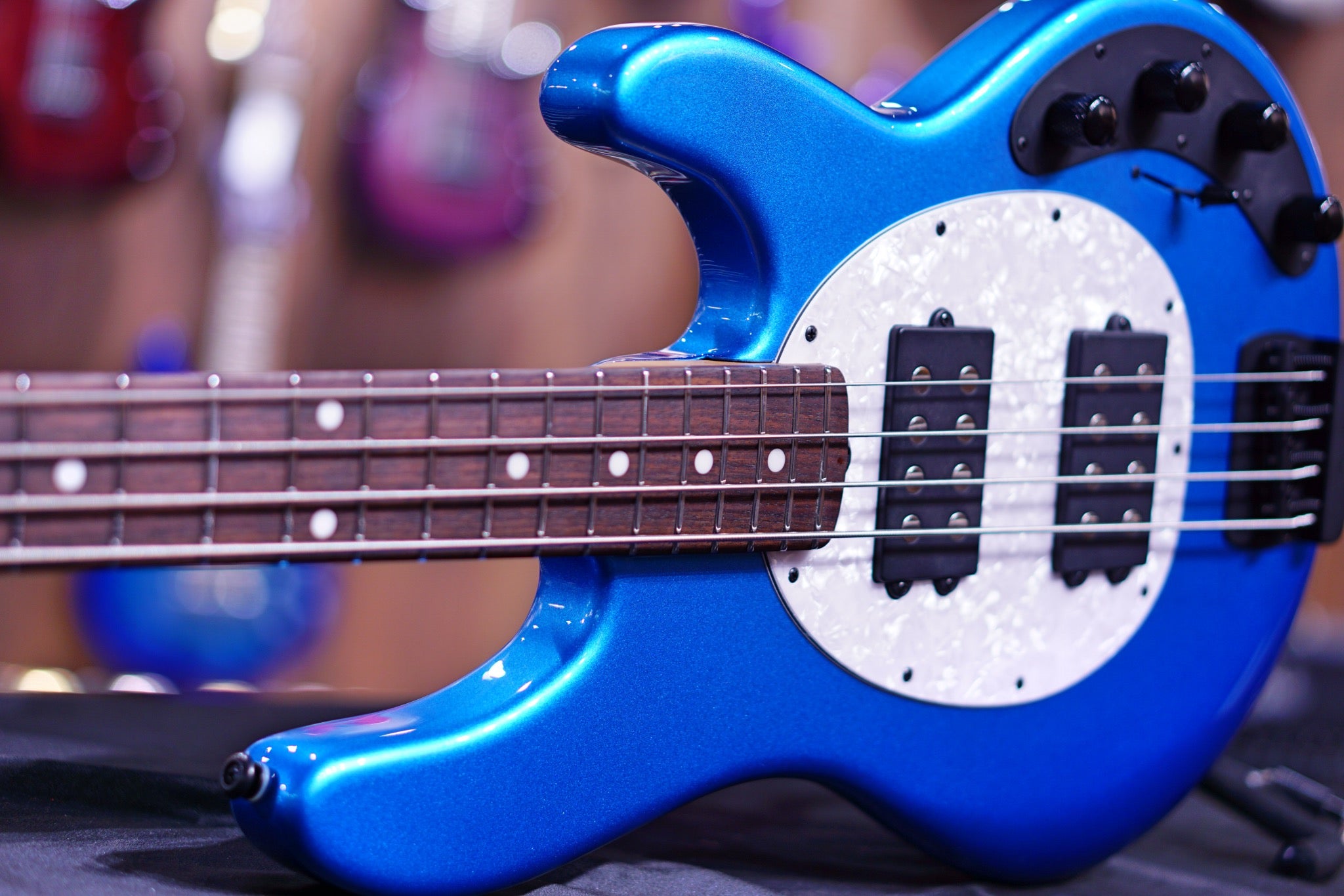 Ernie Ball Music Man StingRay Special 4 HH Bass Guitar - Speed Blue with Rosewood Fingerboard F96521 - HIENDGUITAR Musicman bass