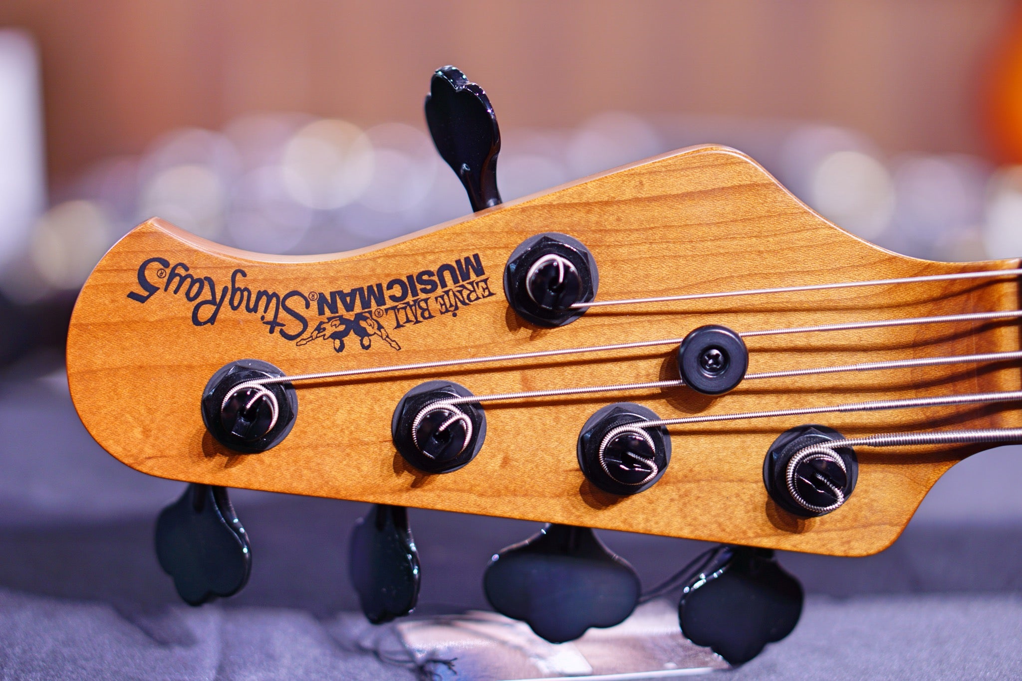 Ernie Ball Music Man StingRay Special 5 HH Bass Guitar - Black with Maple Fingerboard F97071 - HIENDGUITAR Musicman bass