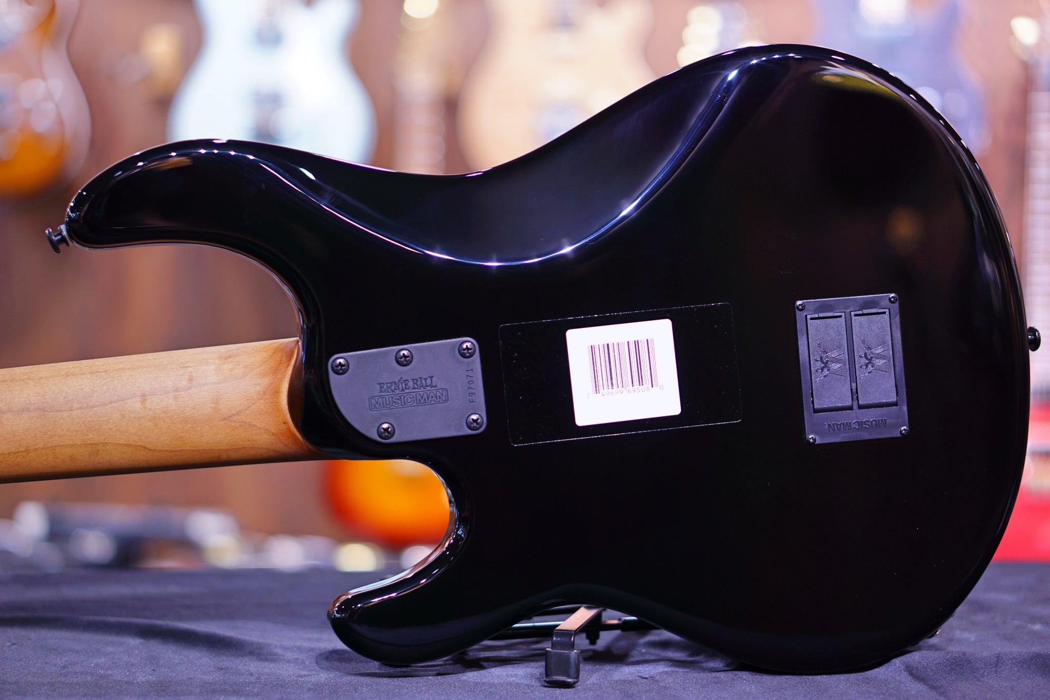 Ernie Ball Music Man StingRay Special 5 HH Bass Guitar - Black with Maple Fingerboard F97071 - HIENDGUITAR Musicman bass