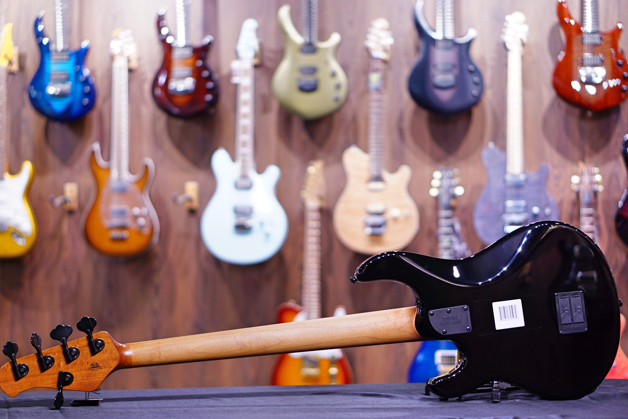 Ernie Ball Music Man StingRay Special 5 HH Bass Guitar - Black with Maple Fingerboard F97071 - HIENDGUITAR Musicman bass