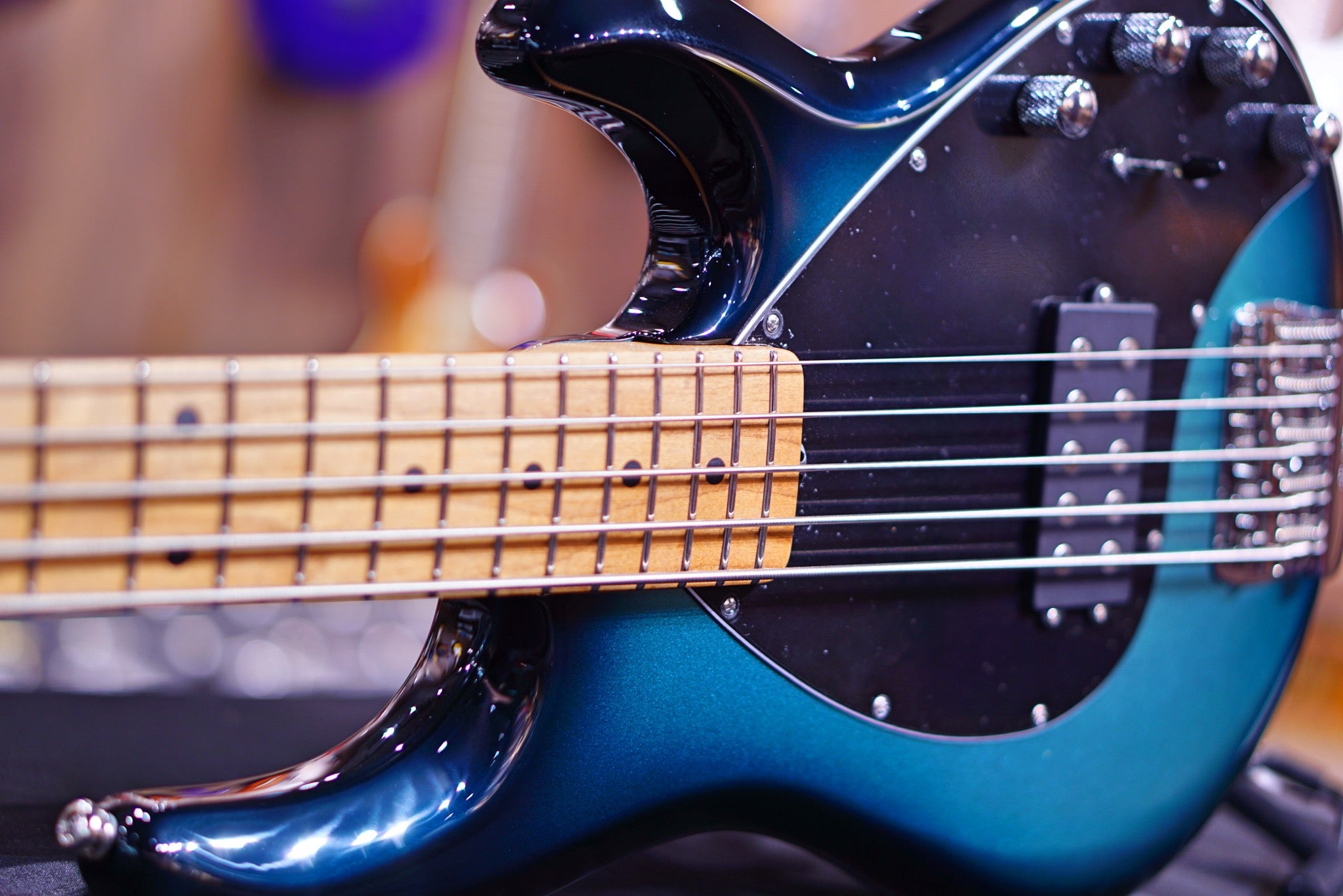 Ernie Ball Music Man StingRay Special 5 H Bass Guitar - Frost Green Pearl with Maple F95601 - HIENDGUITAR Musicman bass