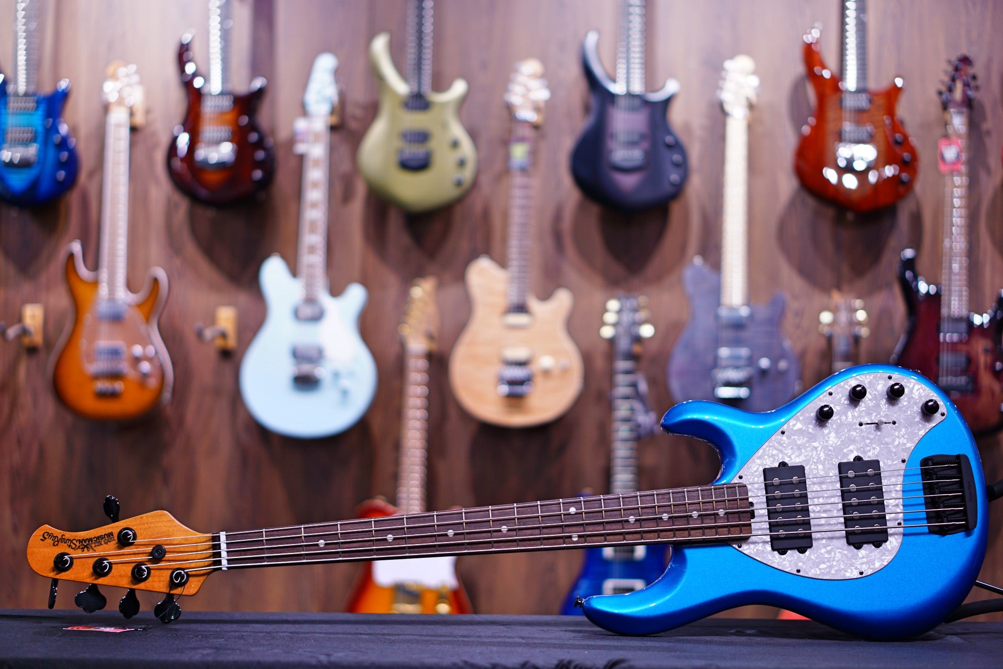 Ernie Ball Music Man StingRay Special 5 HH Bass Guitar - Speed Blue with Rosewood F96539Fingerboard - HIENDGUITAR Musicman bass