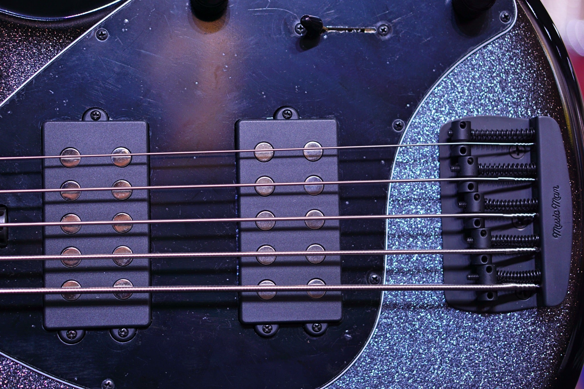 Ernie Ball Music Man StingRay Special 5 HH Bass Guitar - Smoked Chrome with Ebony F96546 Fingerboard - HIENDGUITAR Musicman bass