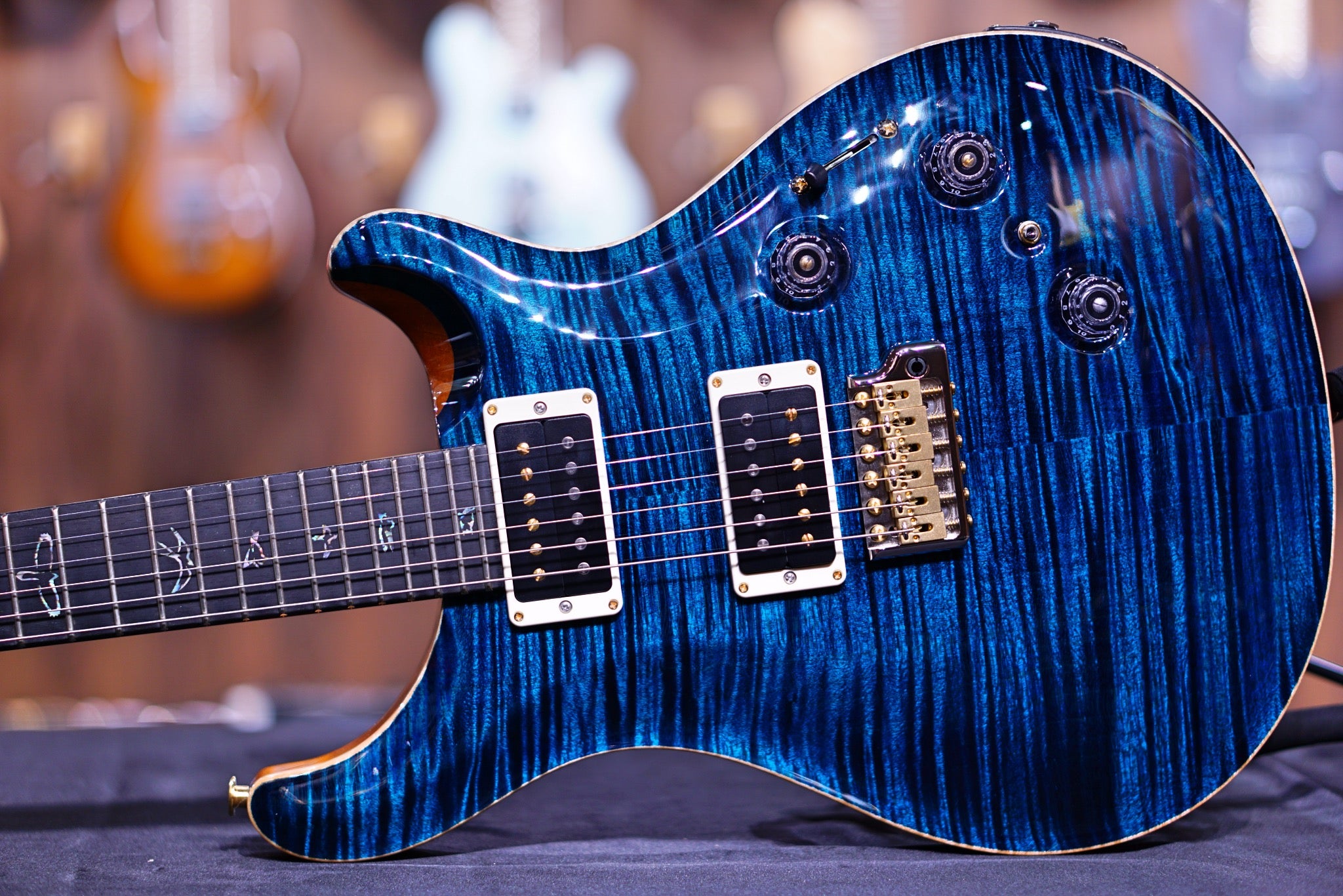 PRS Custom 24 Piezo wood library Blue Green Torrefied maple neck run 0334832 - HIENDGUITAR PRS GUITAR