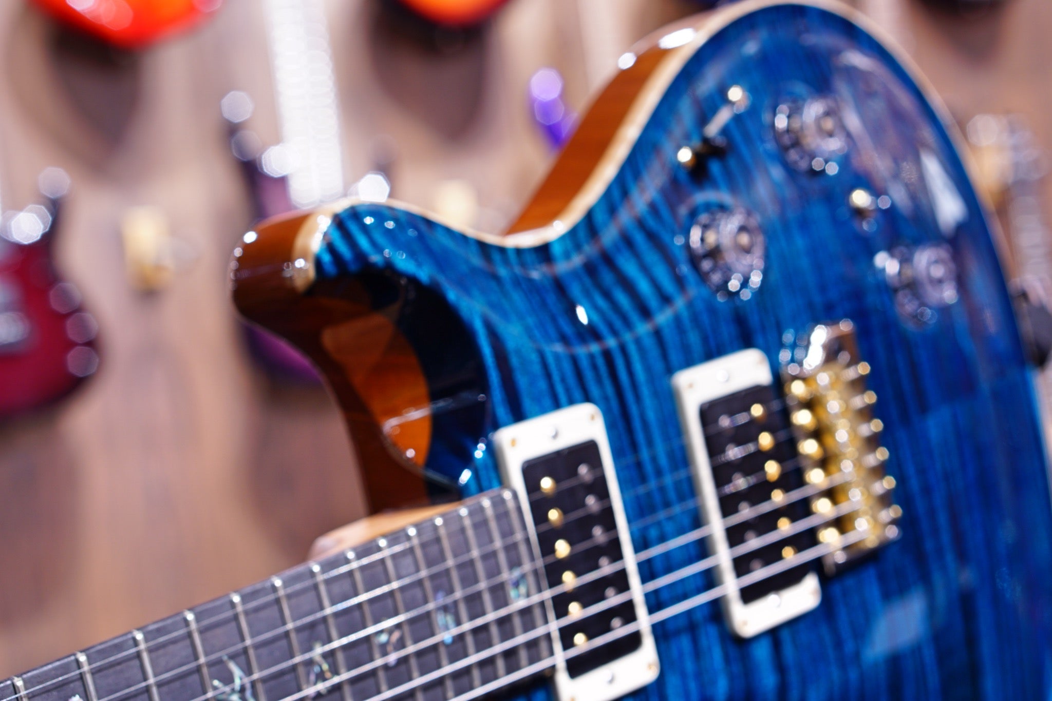 PRS Custom 24 Piezo wood library Blue Green Torrefied maple neck run 0334832 - HIENDGUITAR PRS GUITAR